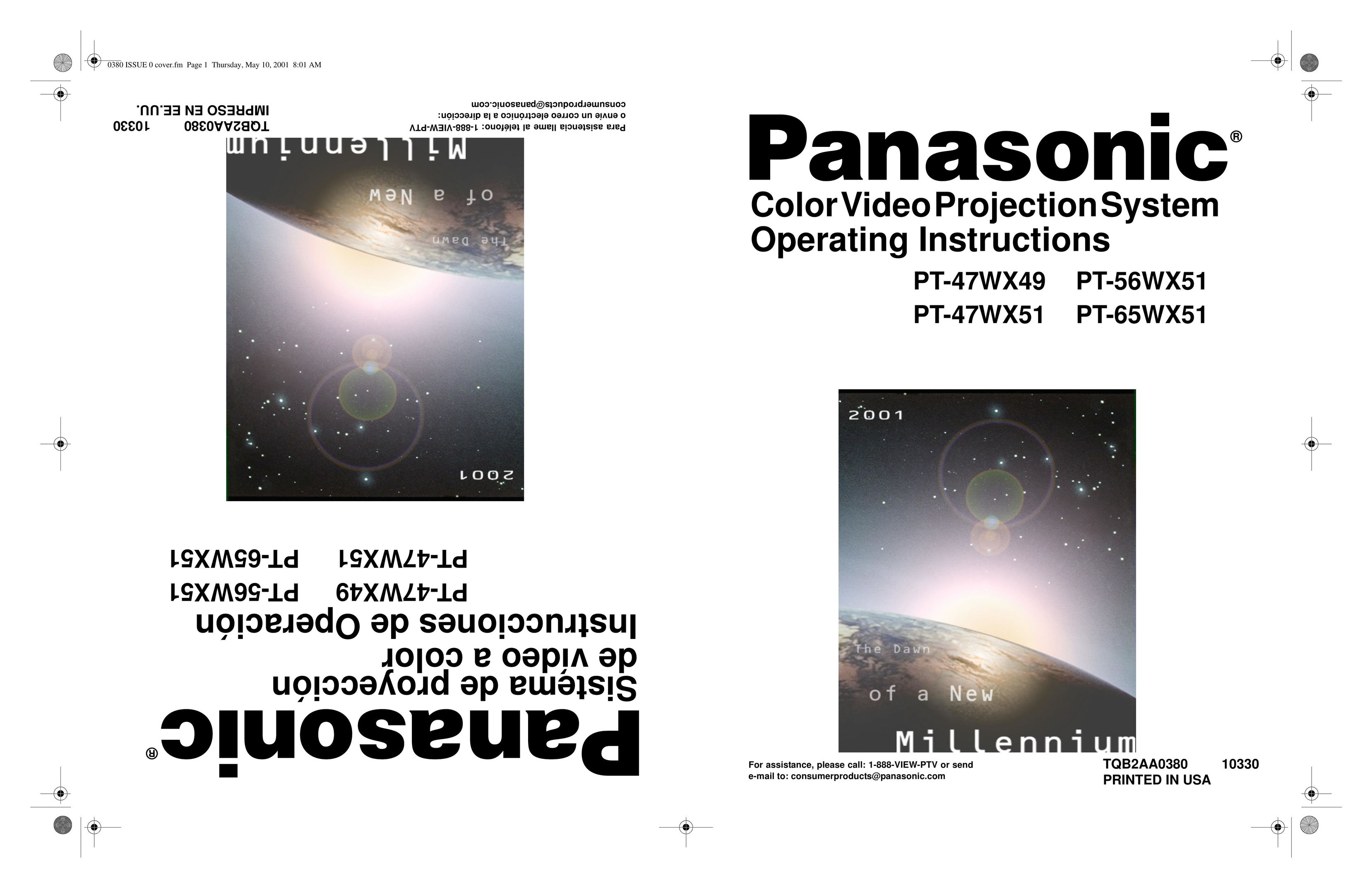 Panasonic PT-47WX49, PT-56WX51, PT-47WX51, PT-65WX51 Home Theater System User Manual