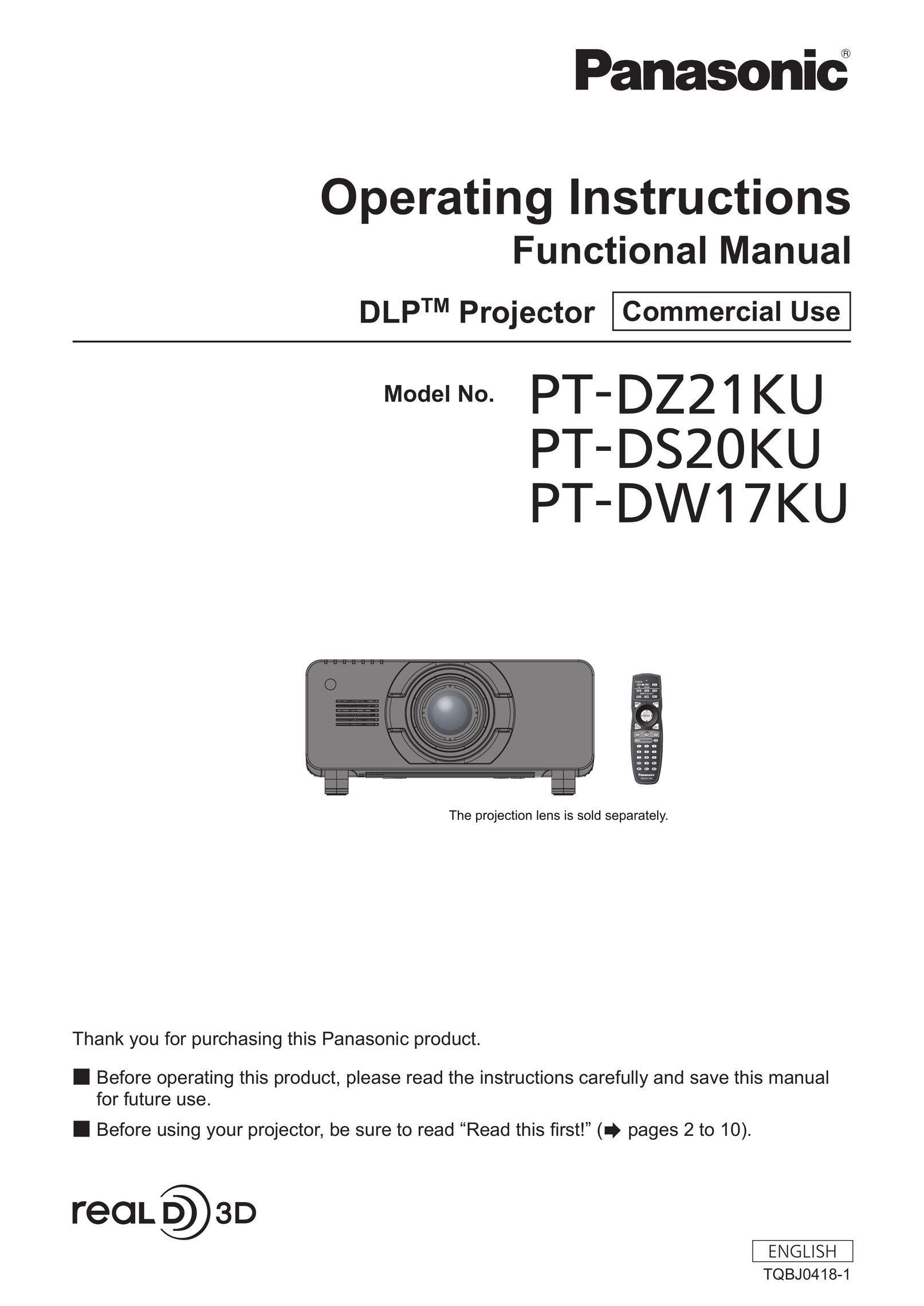 Panasonic PT-DS20KU Home Theater System User Manual