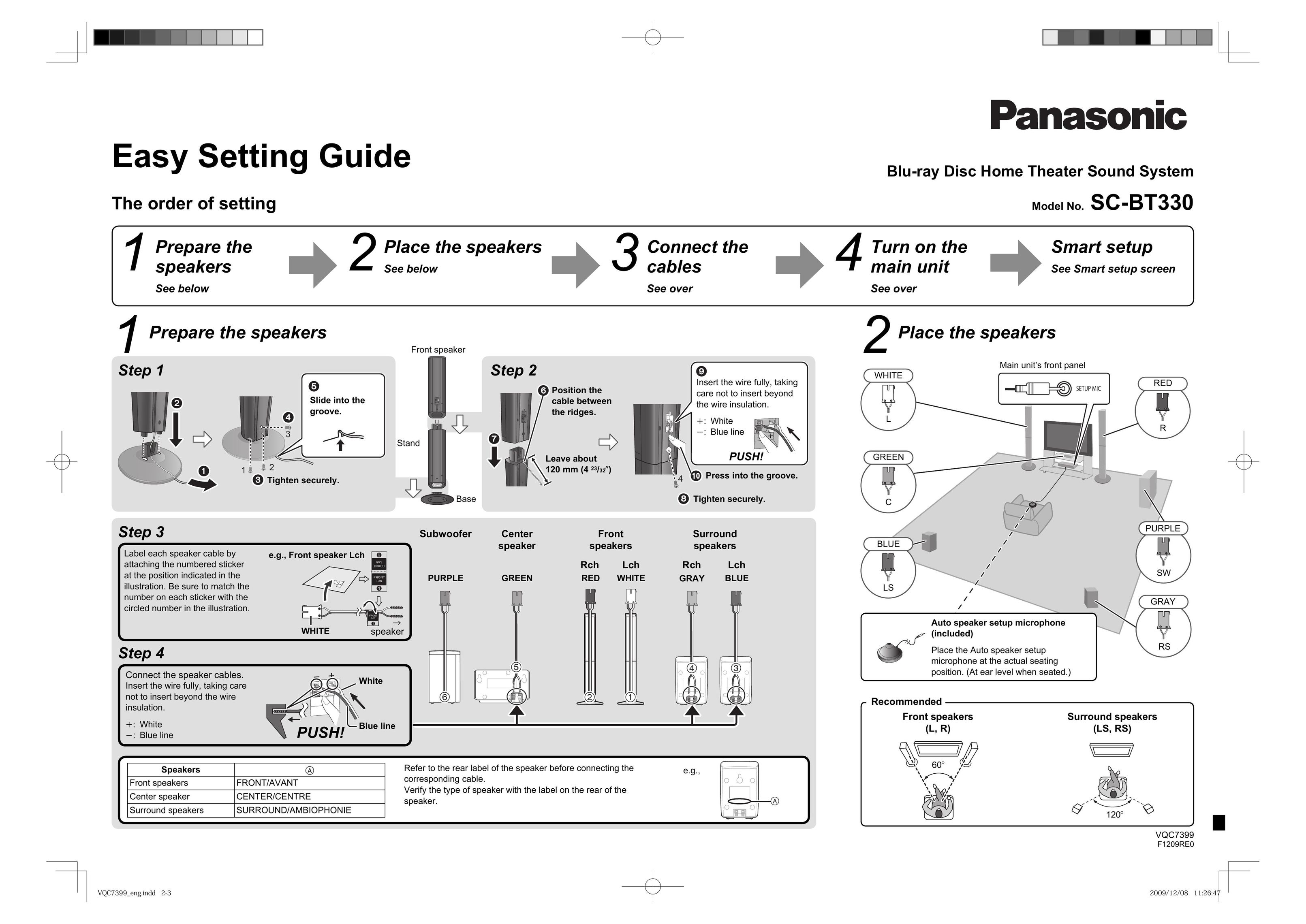 Panasonic SABT7399 Home Theater System User Manual