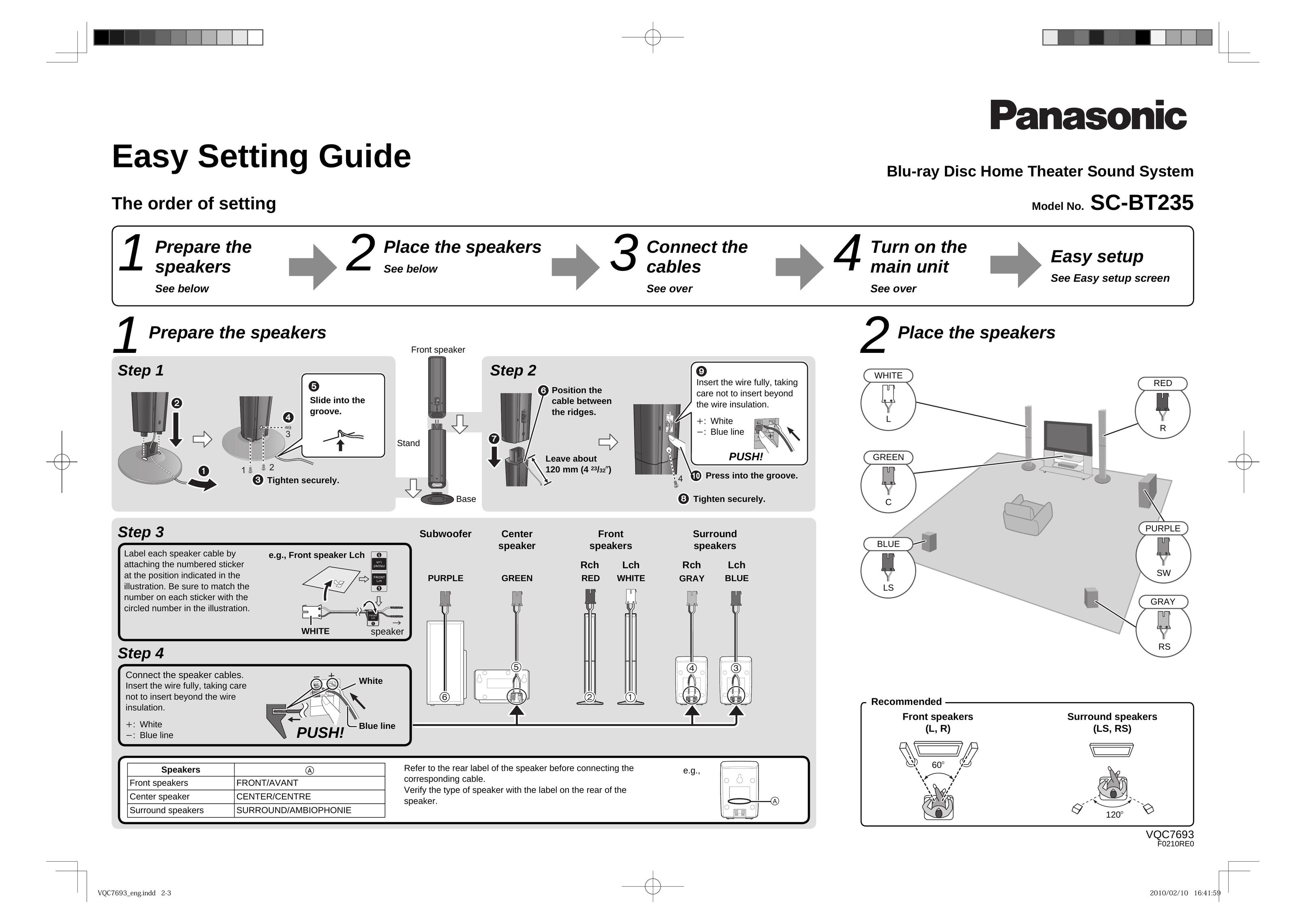 Panasonic SC-BT235 Home Theater System User Manual