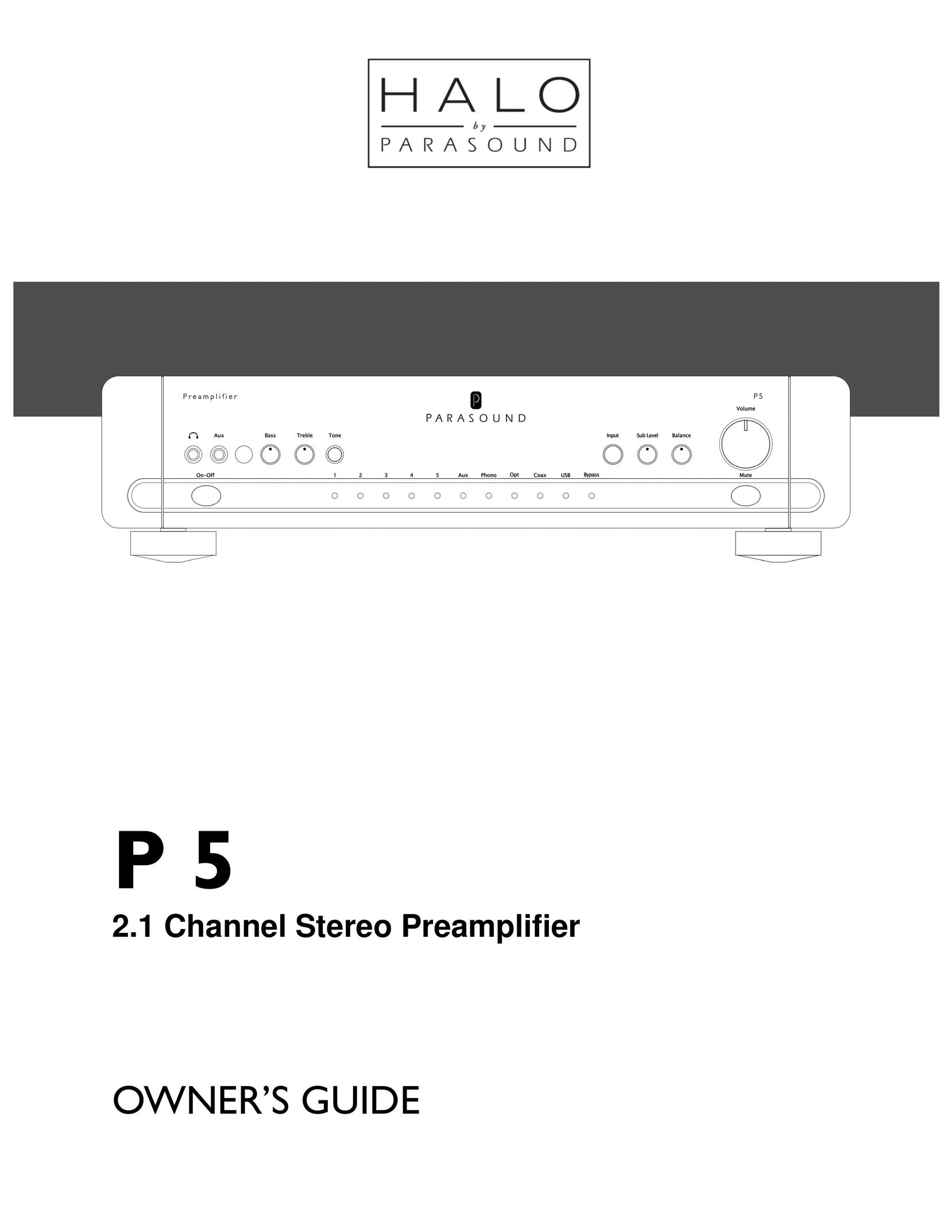 Parasound P 5 Home Theater System User Manual