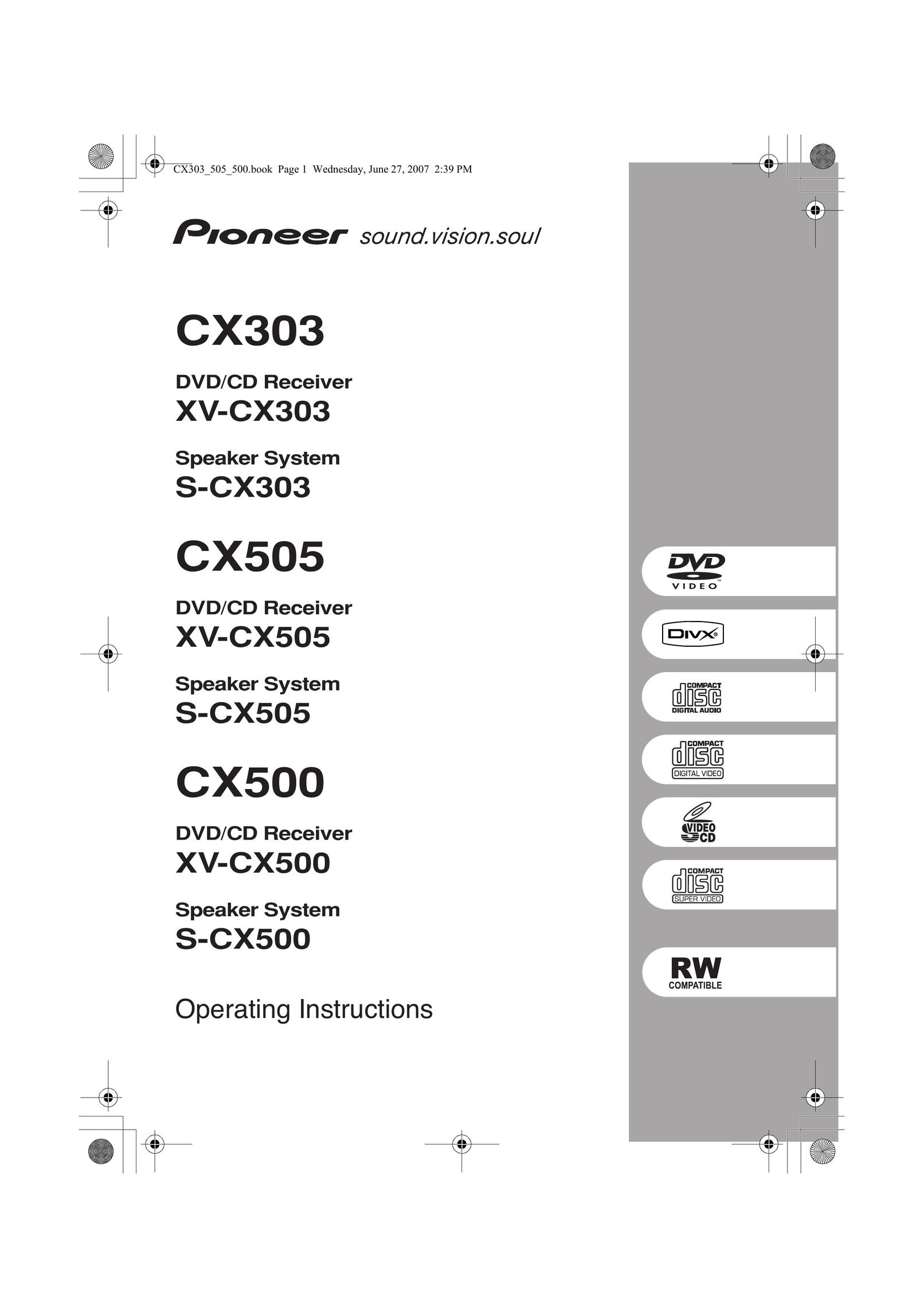Pioneer CX303 Home Theater System User Manual