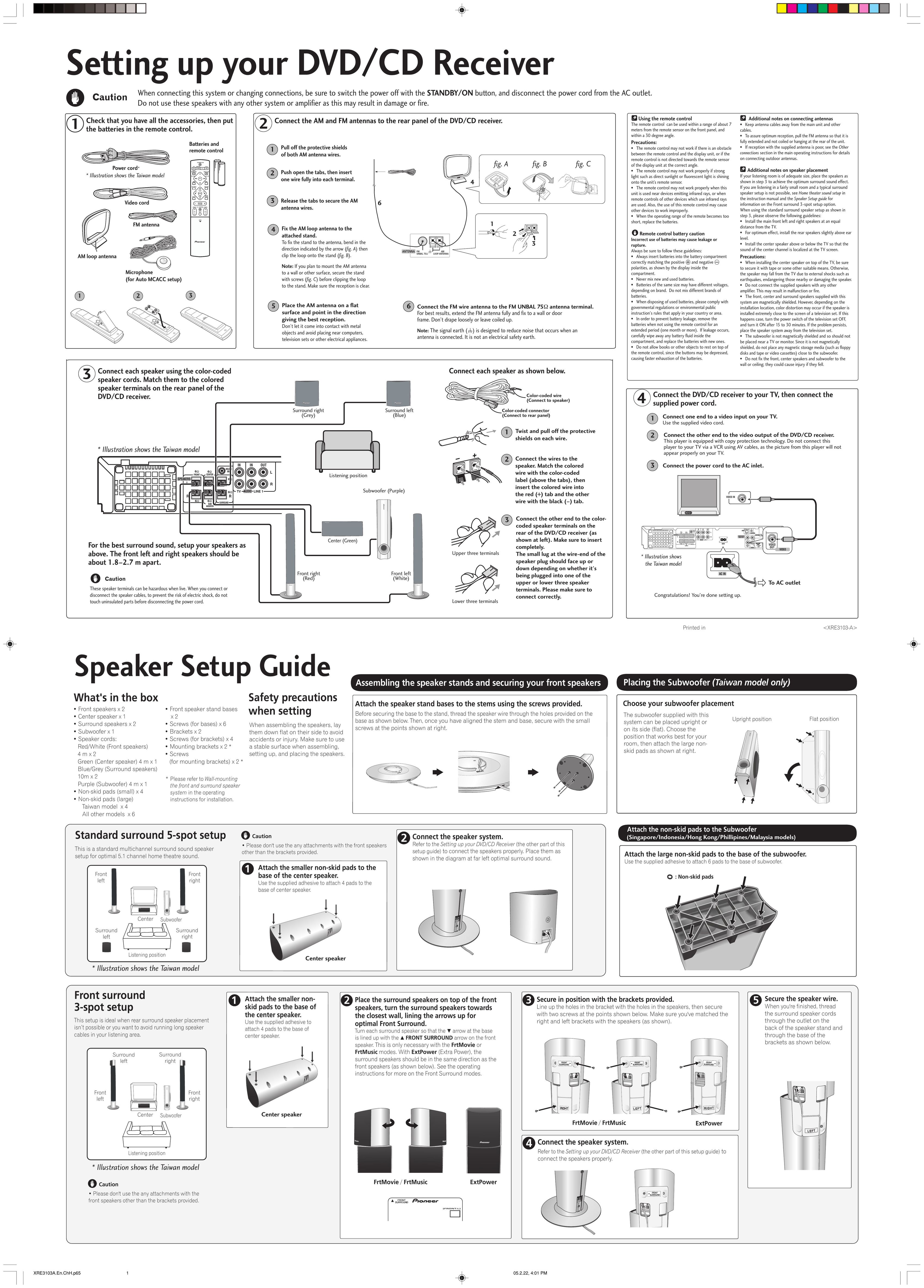 Pioneer HTZ-434DVD Home Theater System User Manual
