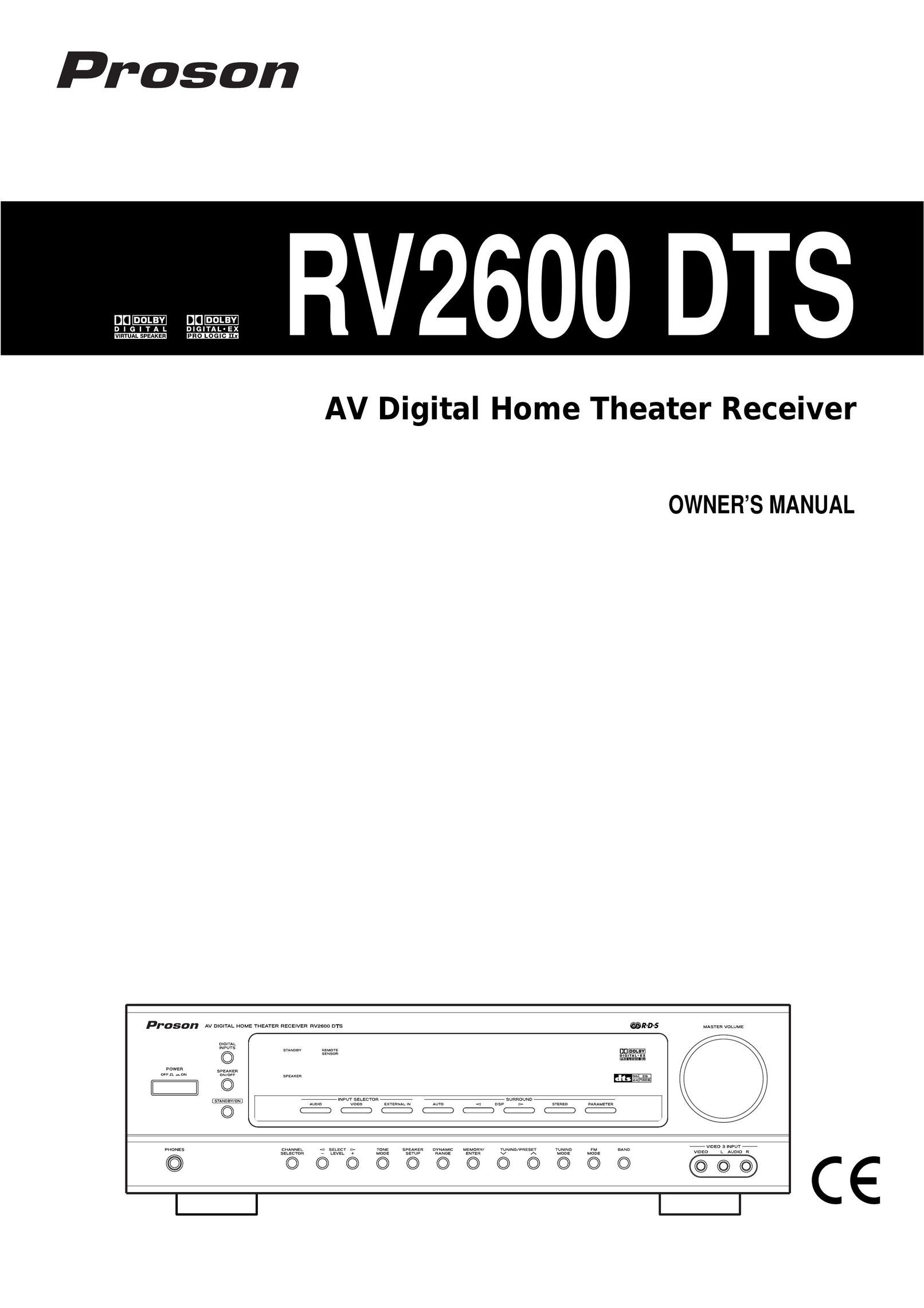 Proson rv2600 dts Home Theater System User Manual