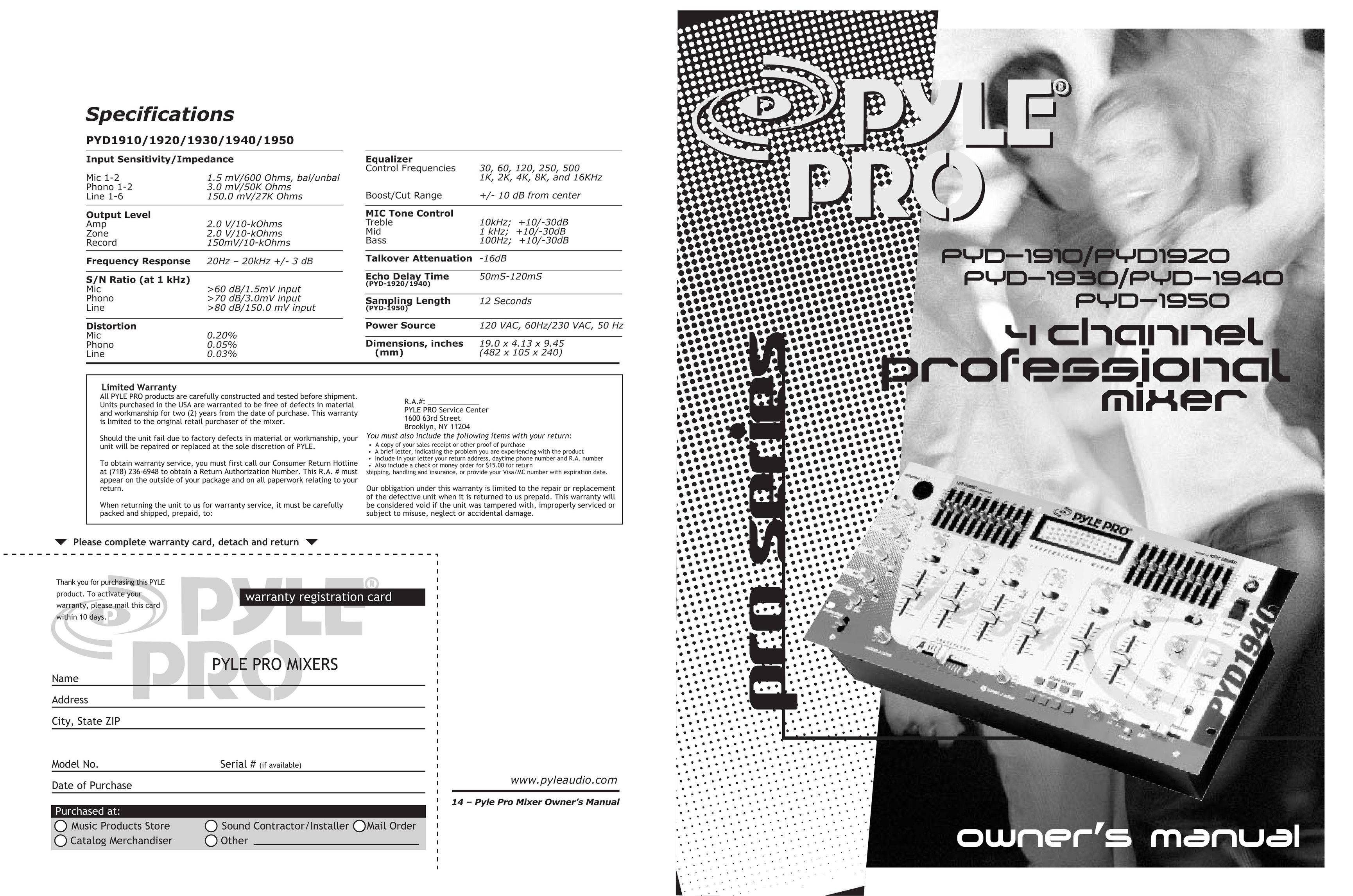 PYLE Audio PYD-1910 Home Theater System User Manual