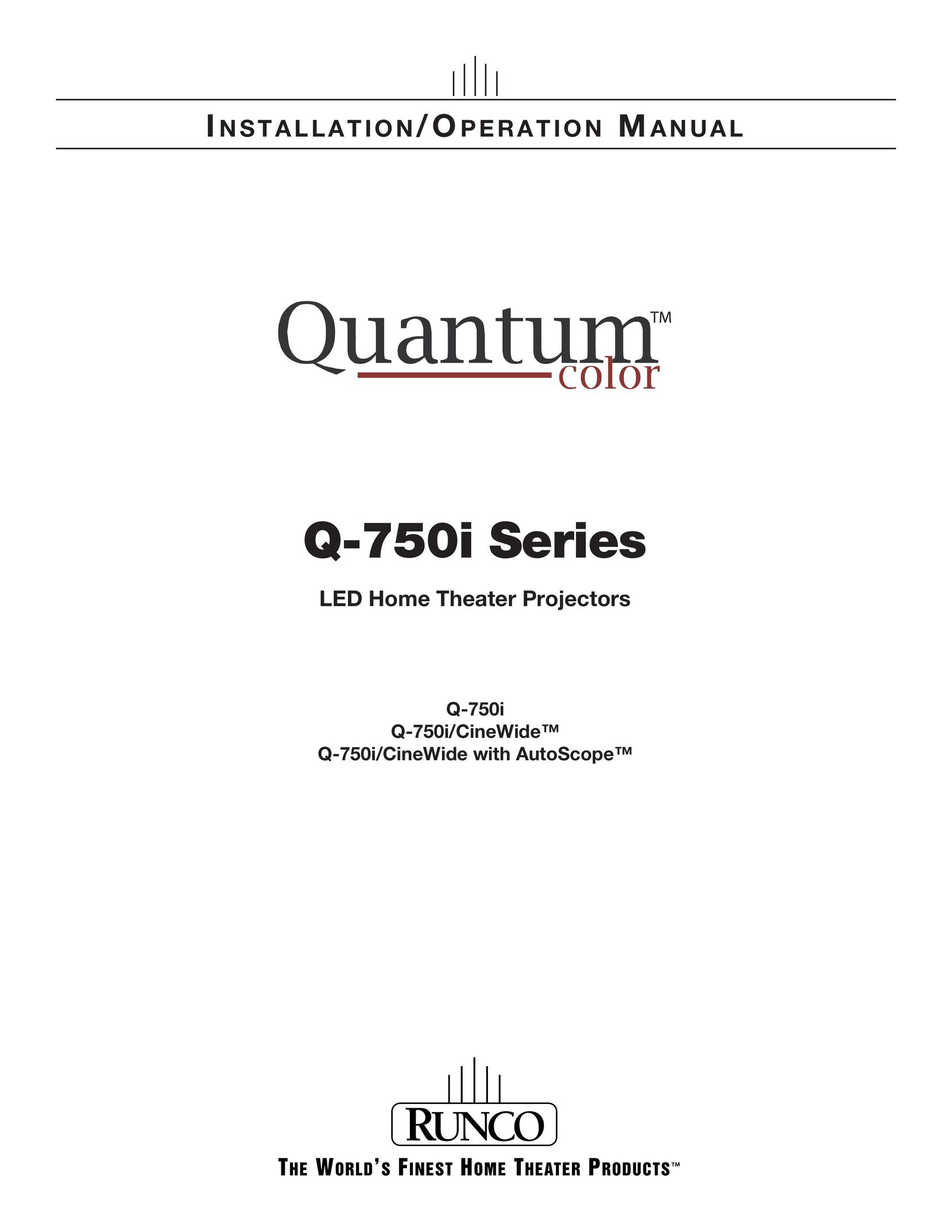 Runco Q-750I Home Theater System User Manual