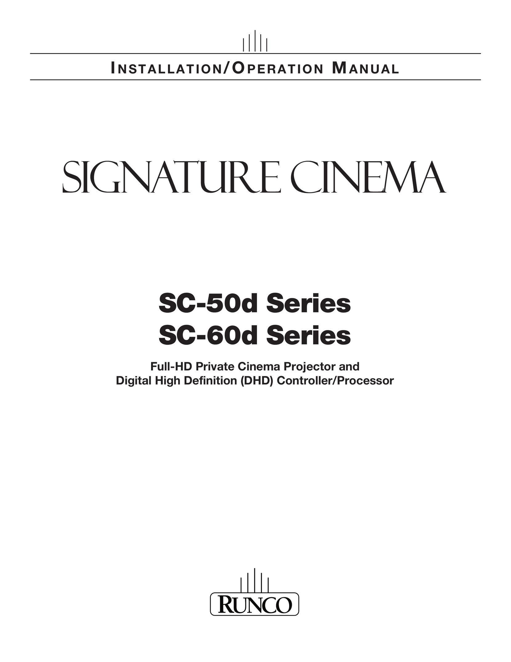 Runco SC-50D Home Theater System User Manual