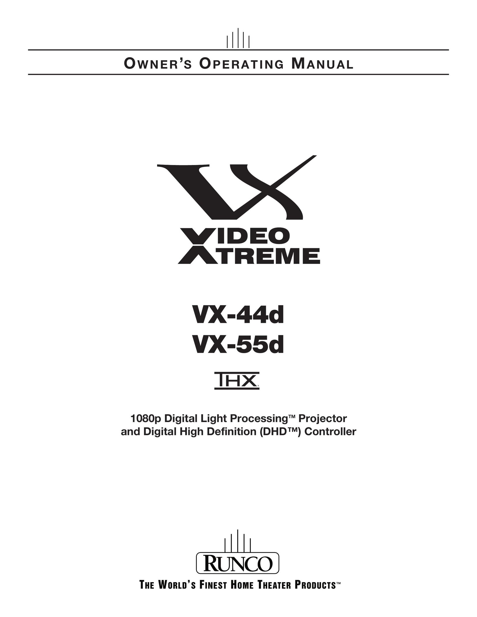 Runco VX-44d Home Theater System User Manual