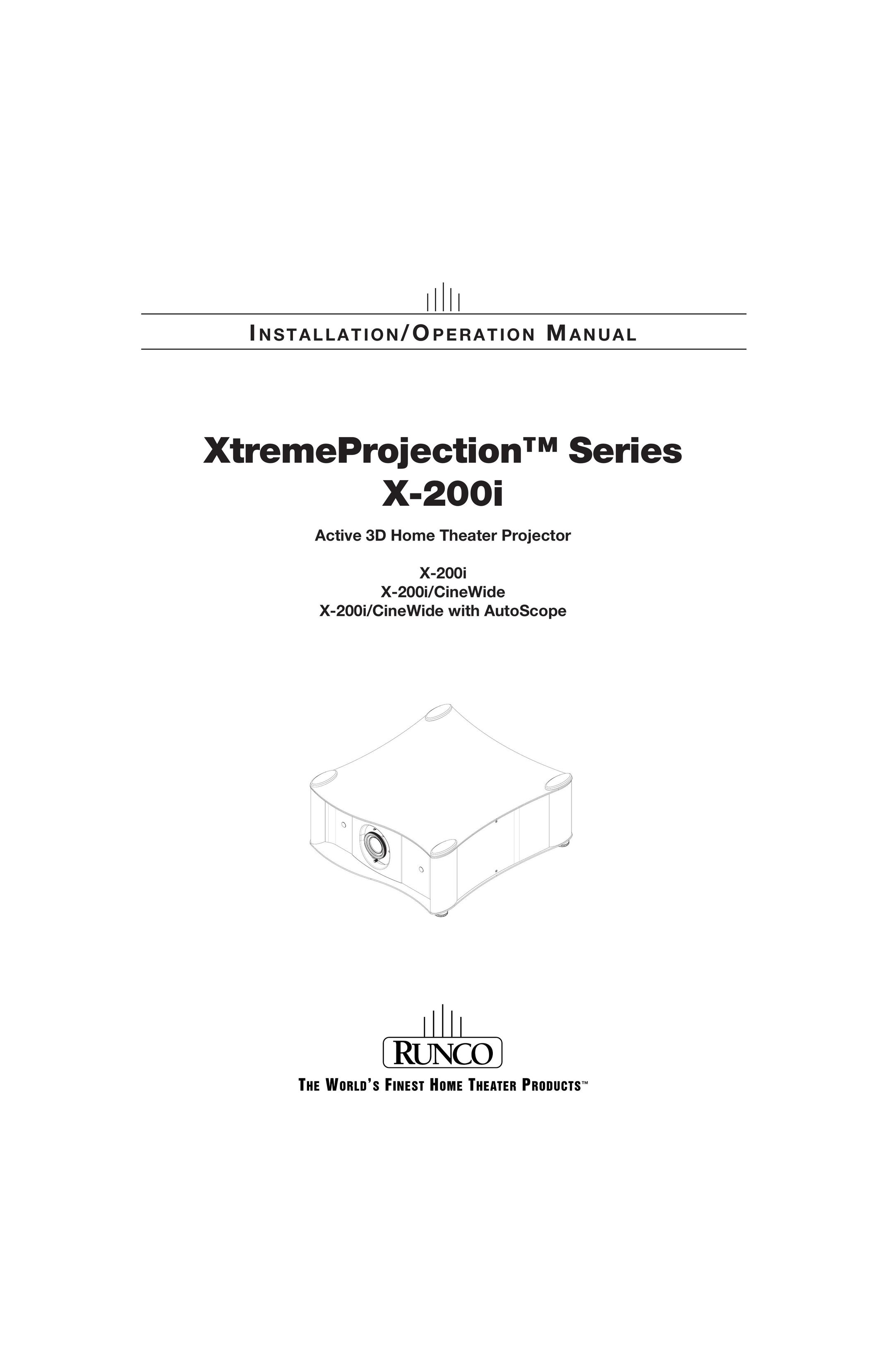 Runco X-200i Home Theater System User Manual