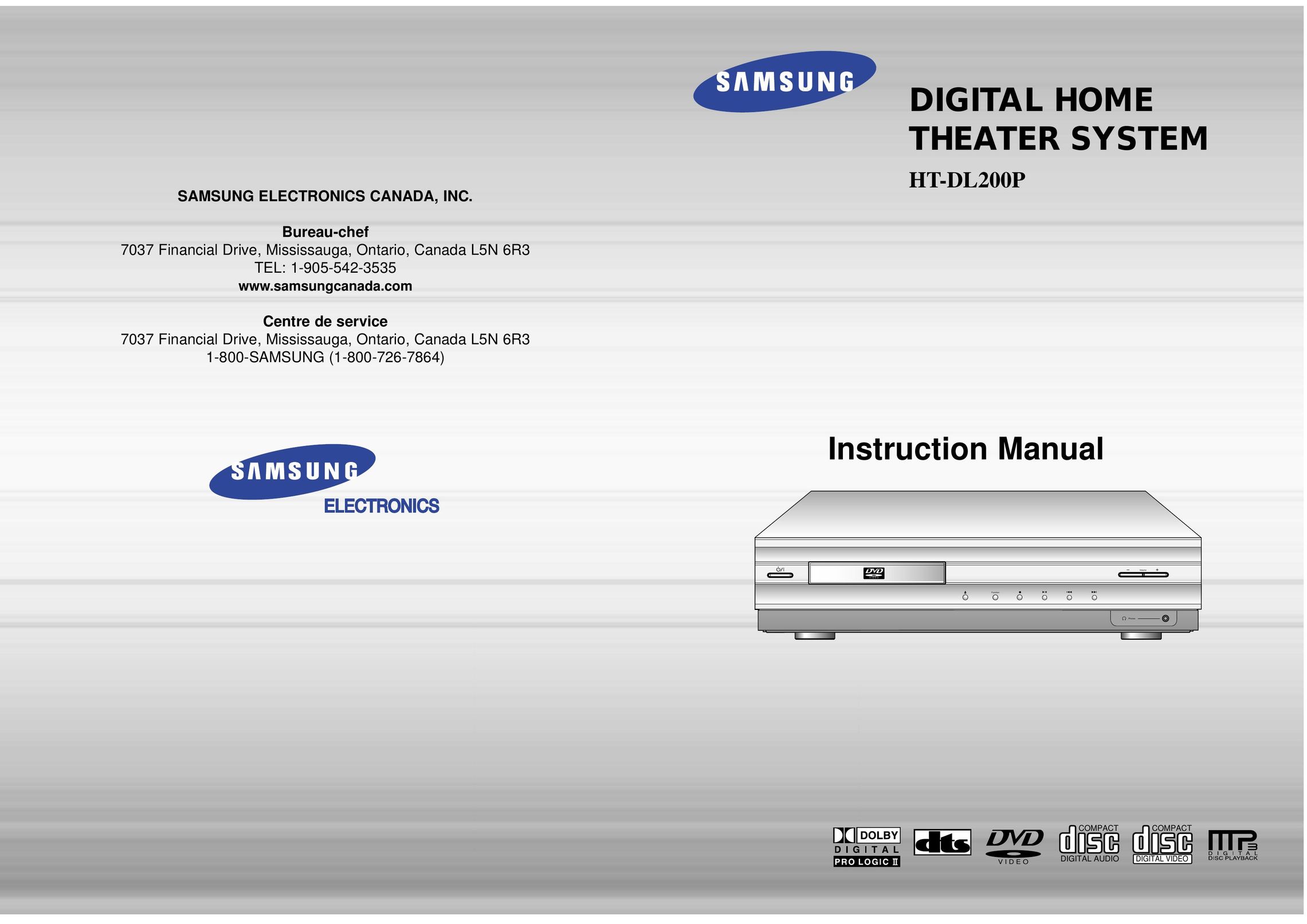 Samsung 20041112182436906 Home Theater System User Manual