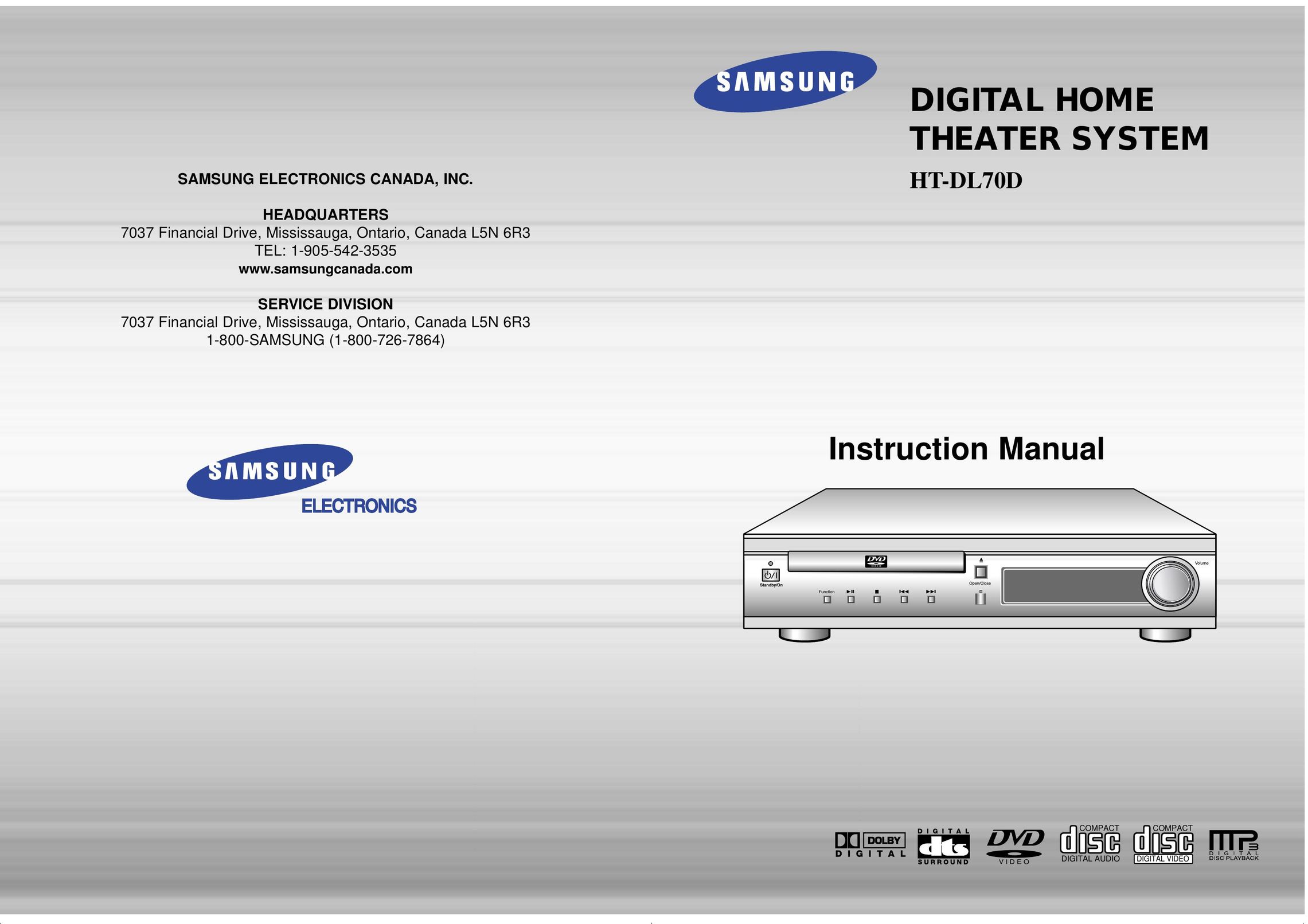 Samsung 20041112184341515 Home Theater System User Manual