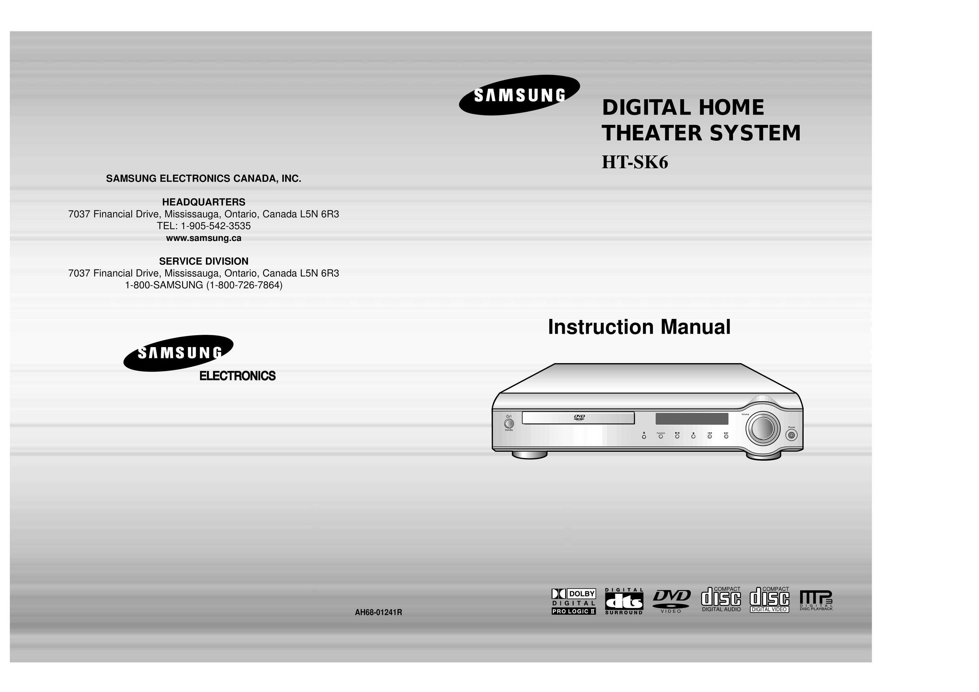 Samsung 20041112184518765 Home Theater System User Manual