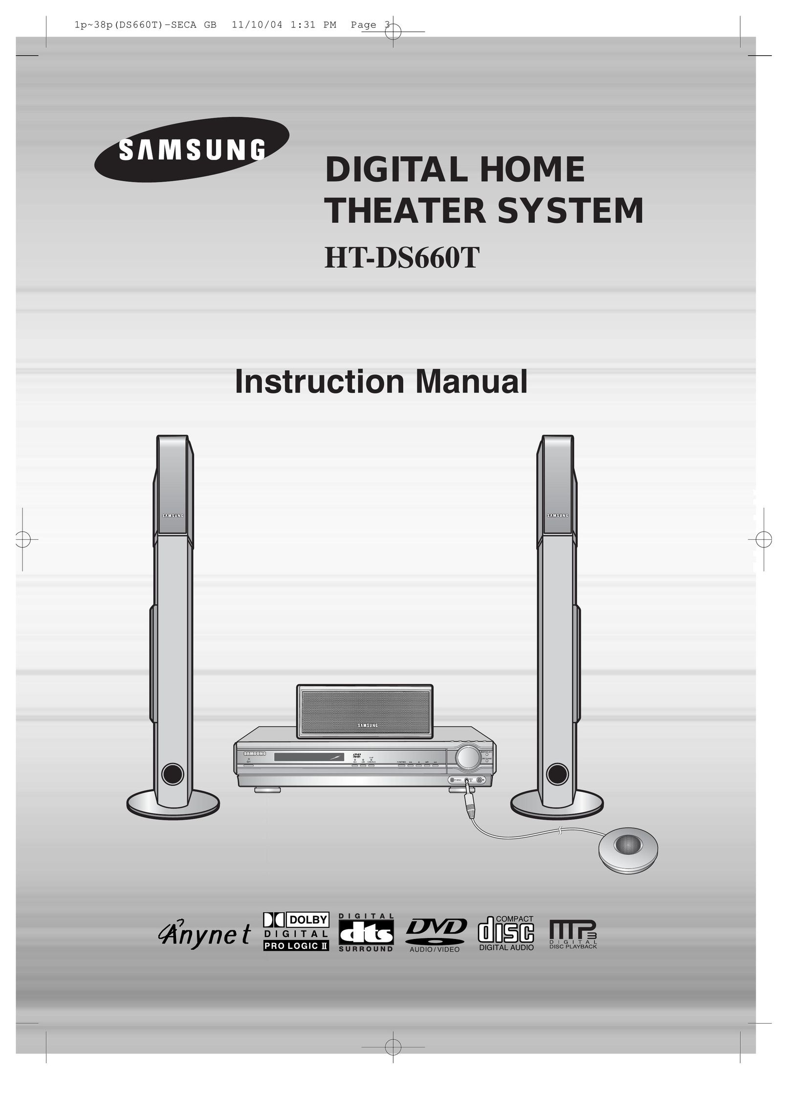 Samsung 20051111103302296 Home Theater System User Manual