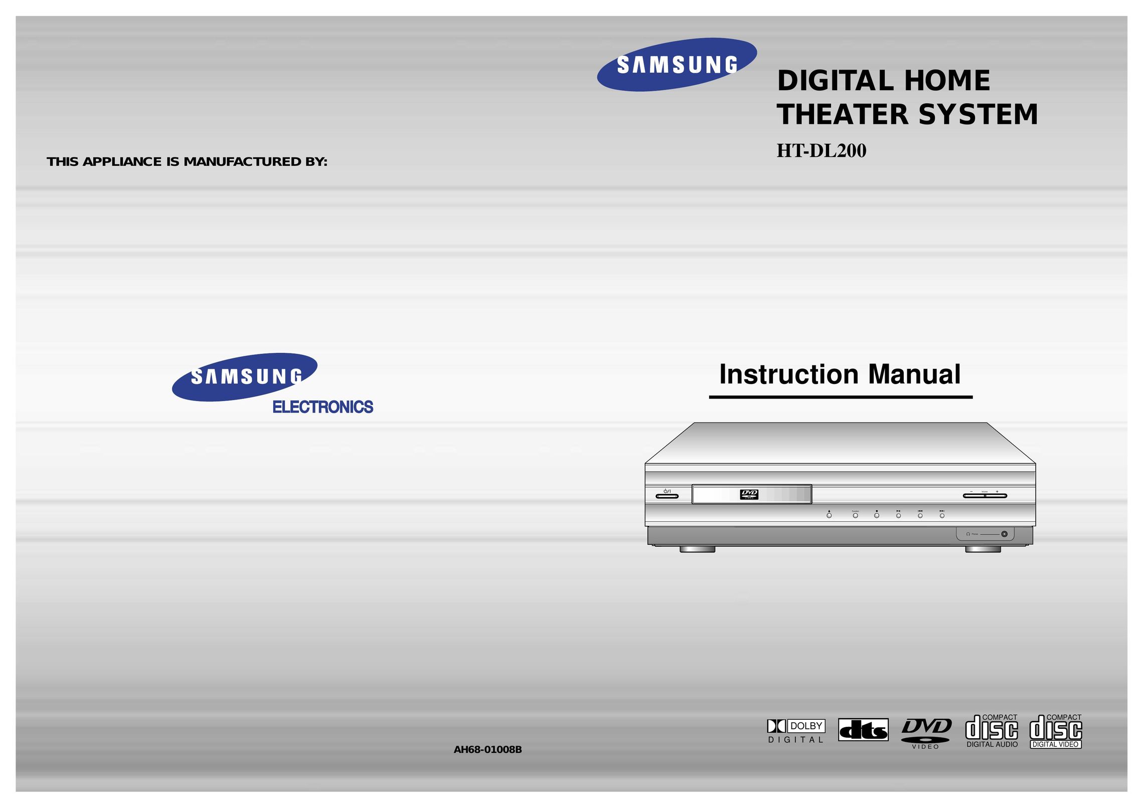 Samsung AH68-01008B Home Theater System User Manual