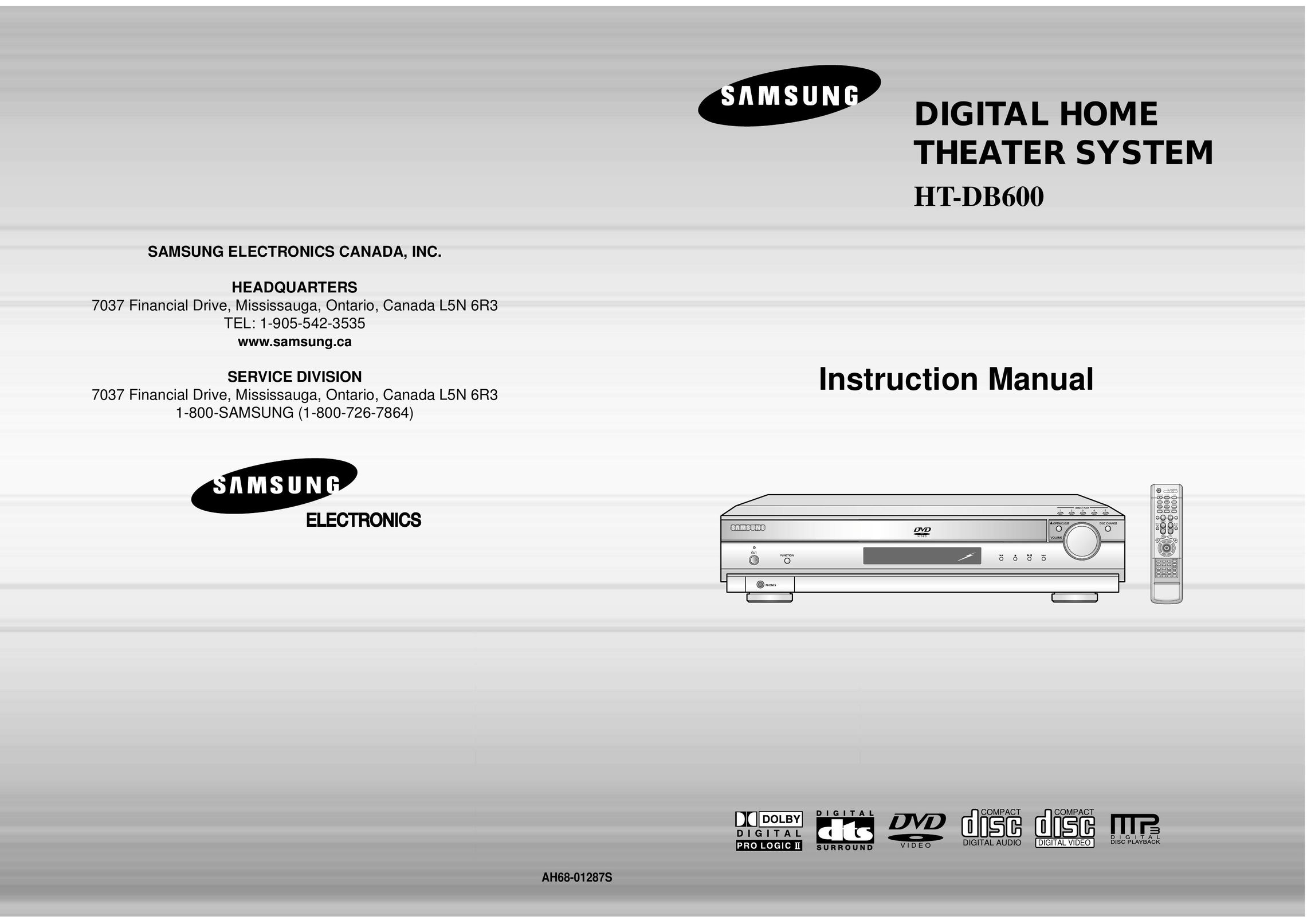 Samsung AH68-01287S Home Theater System User Manual
