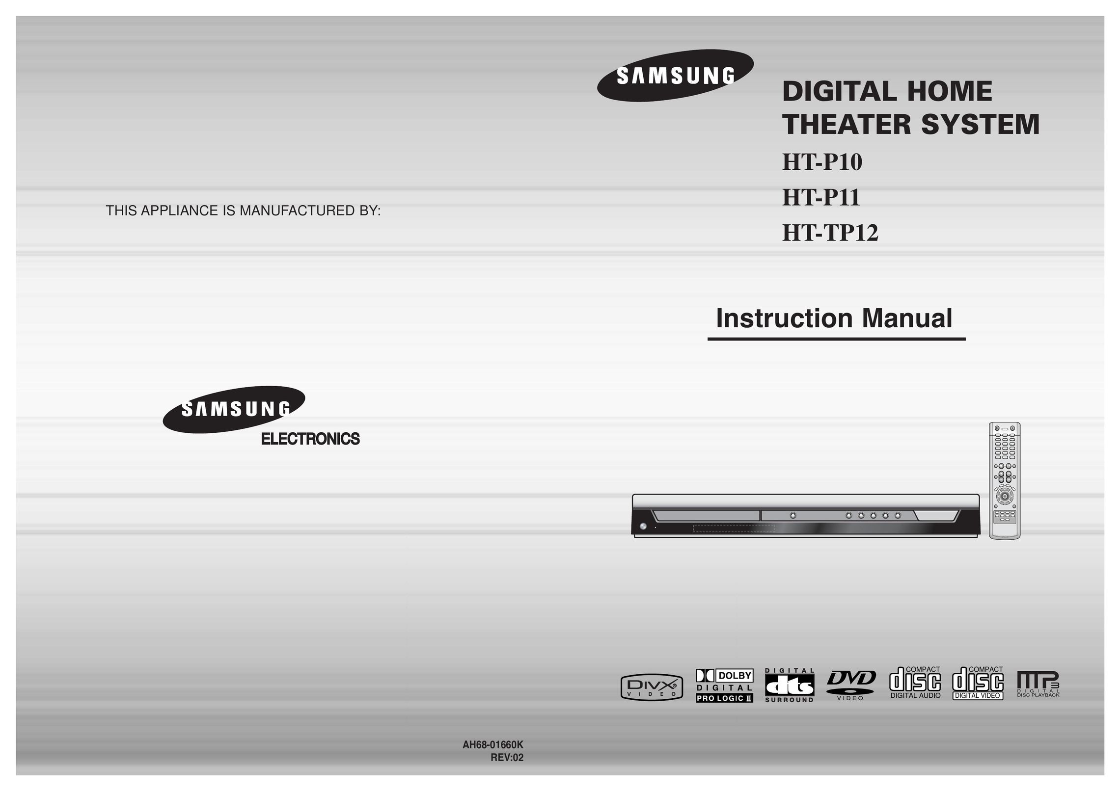 Samsung AH68-01660K Home Theater System User Manual