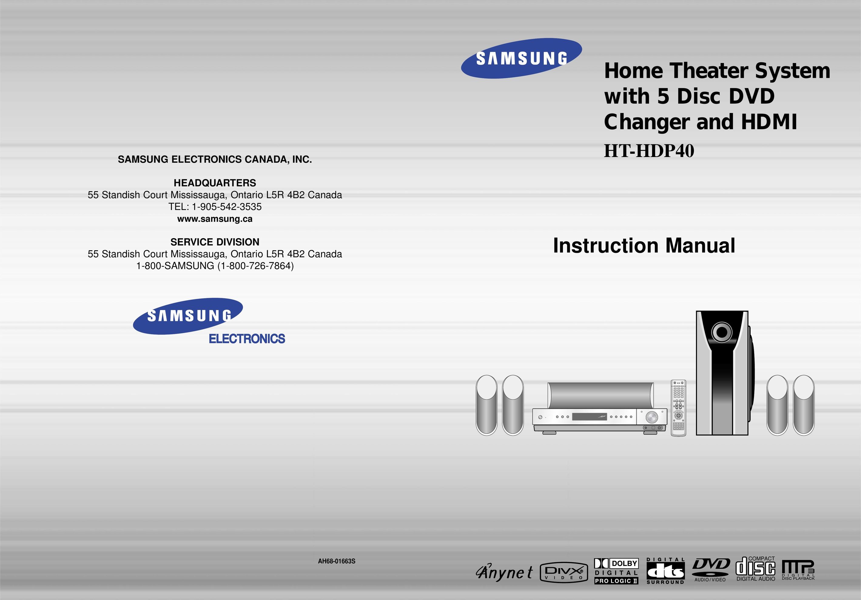 Samsung AH68-01663S Home Theater System User Manual