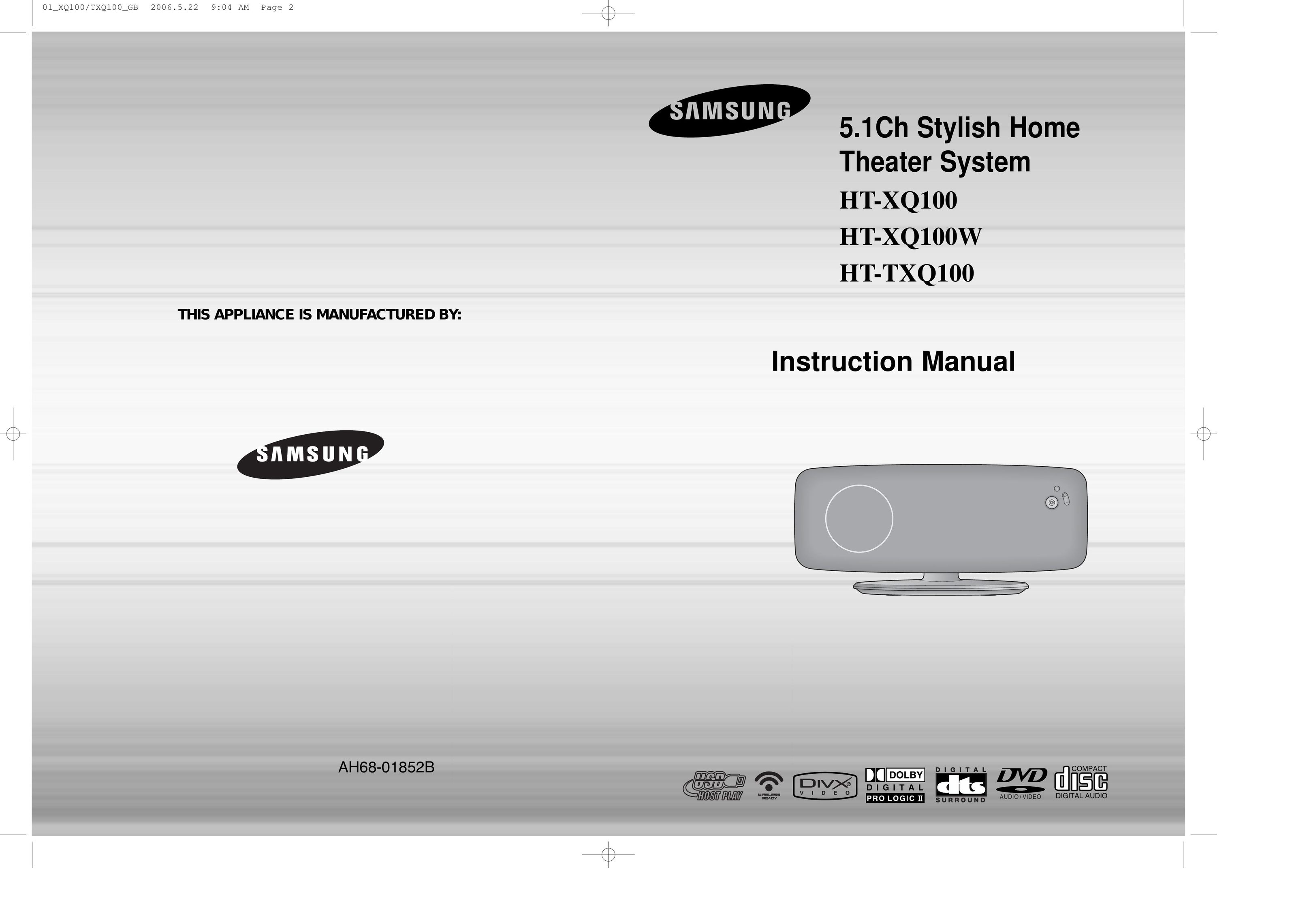 Samsung AH68-01852B Home Theater System User Manual