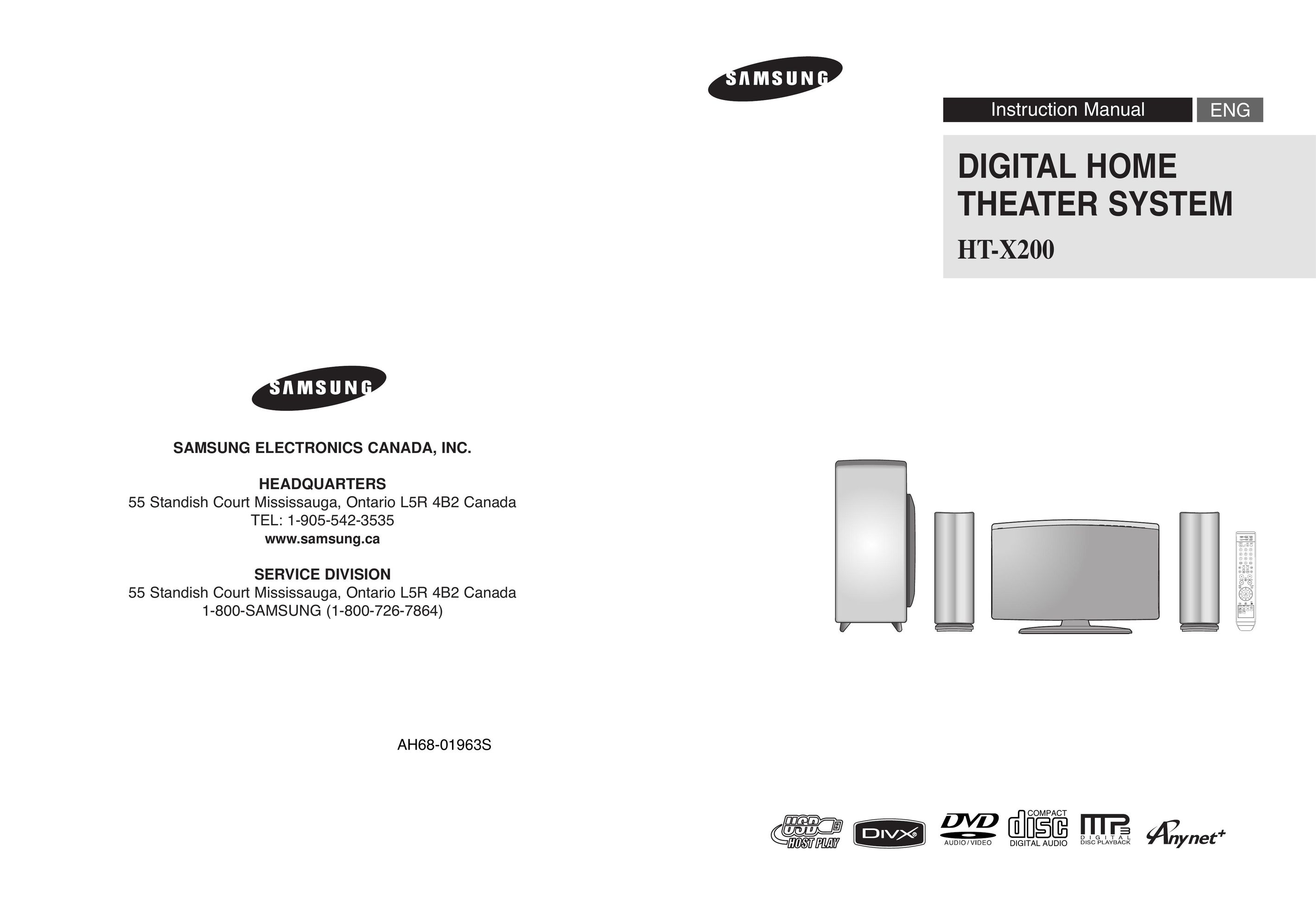 Samsung AH68-01943R Home Theater System User Manual