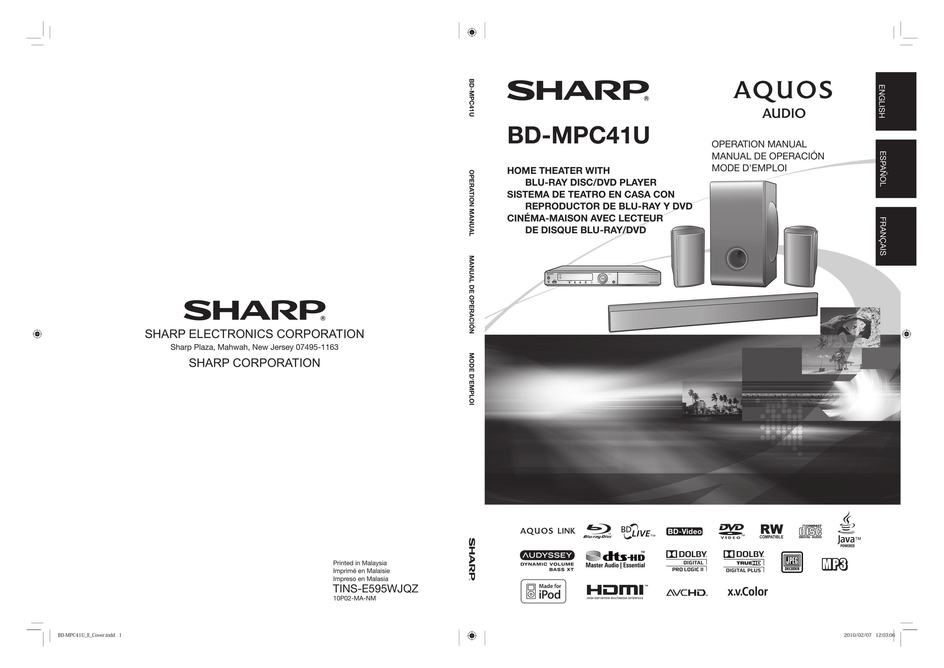 Sharp TINS-E595WJQZ Home Theater System User Manual