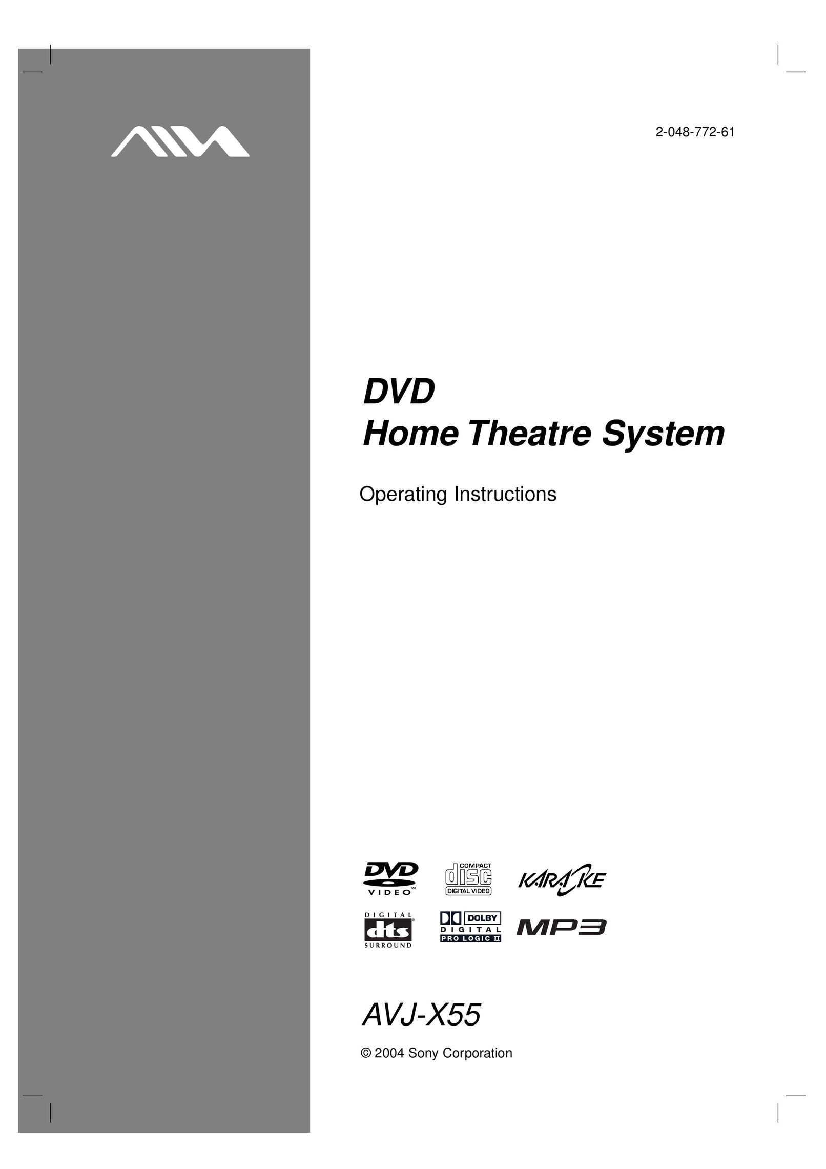 Sony AVJ-X55 Home Theater System User Manual