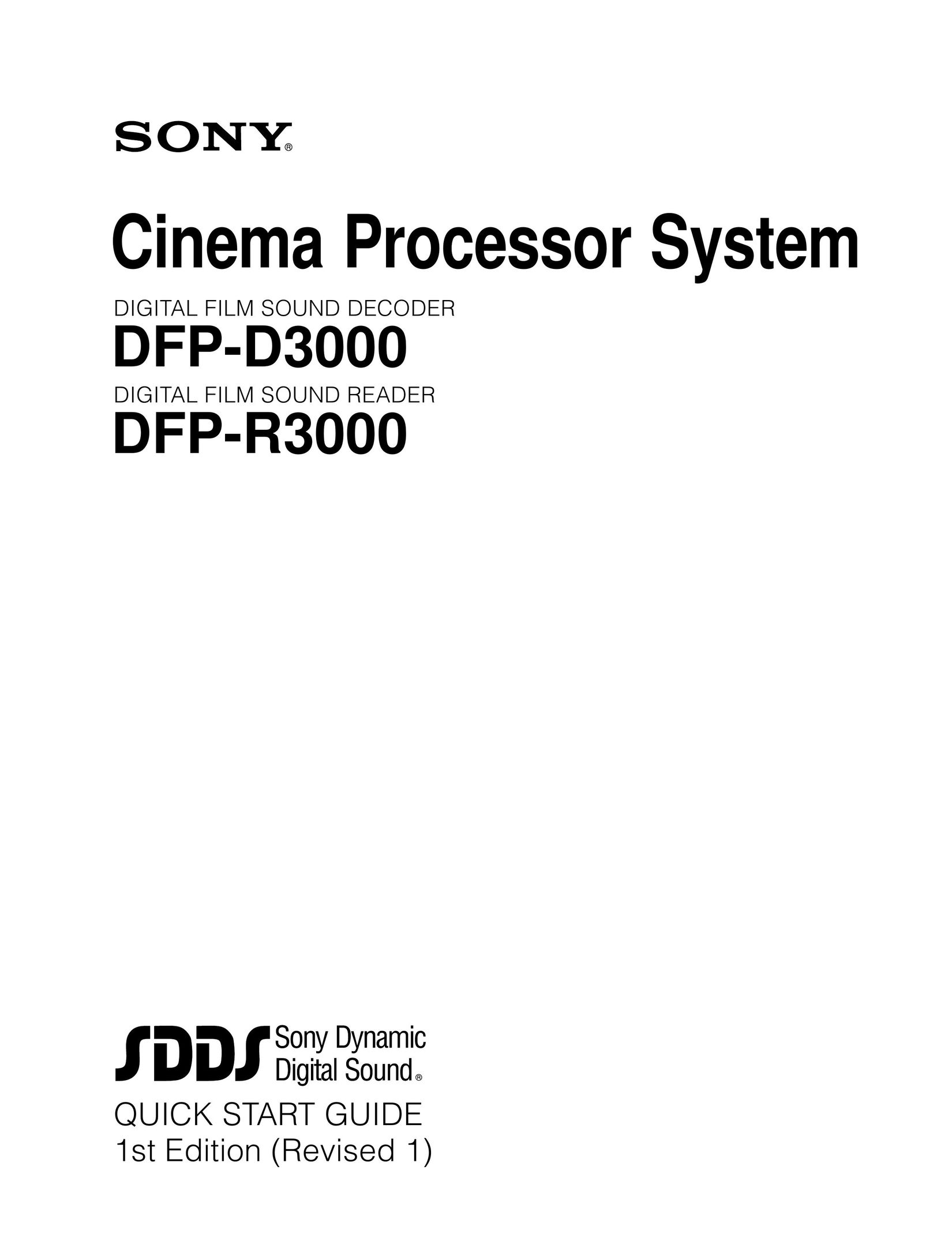 Sony Ericsson DFP-R3000 Home Theater System User Manual