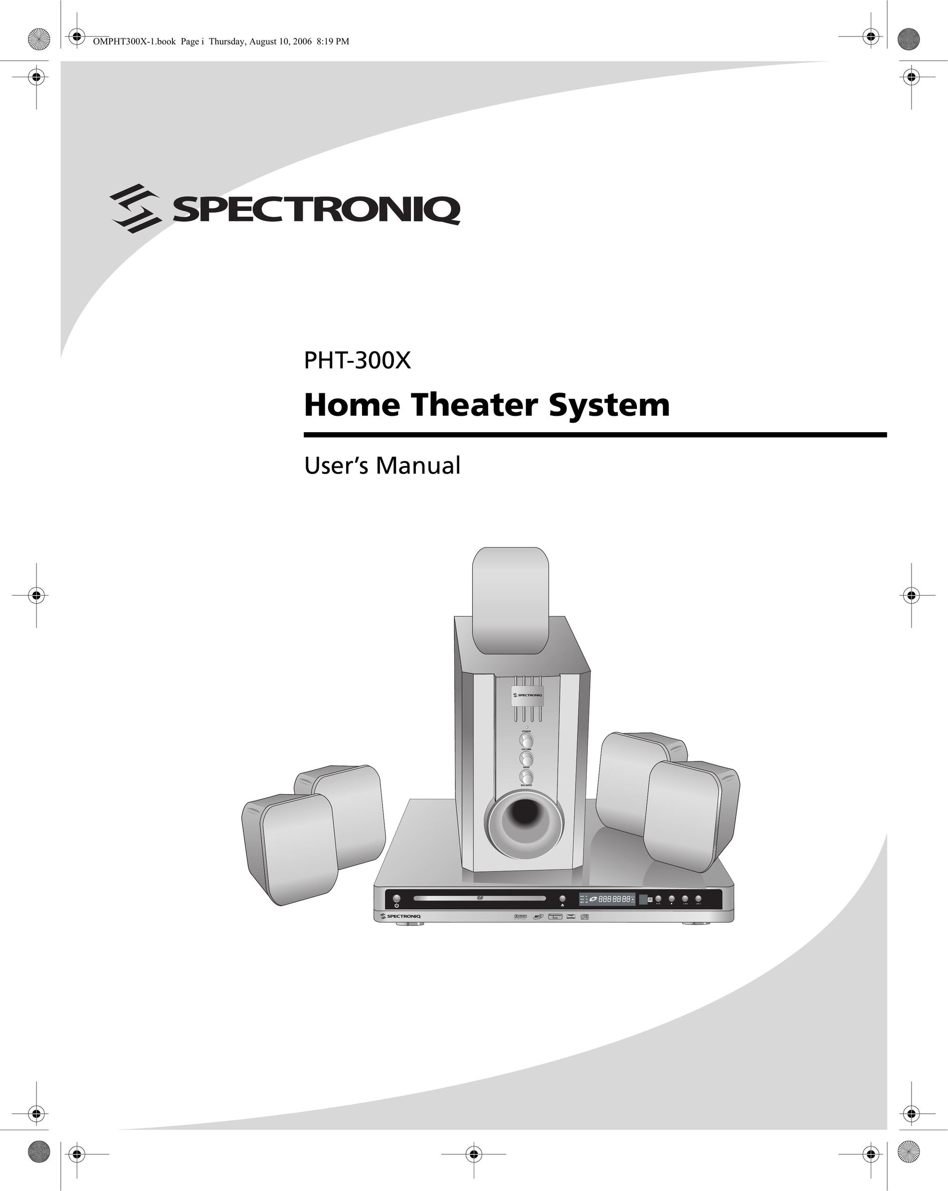 SpectronIQ PHT-300X Home Theater System User Manual