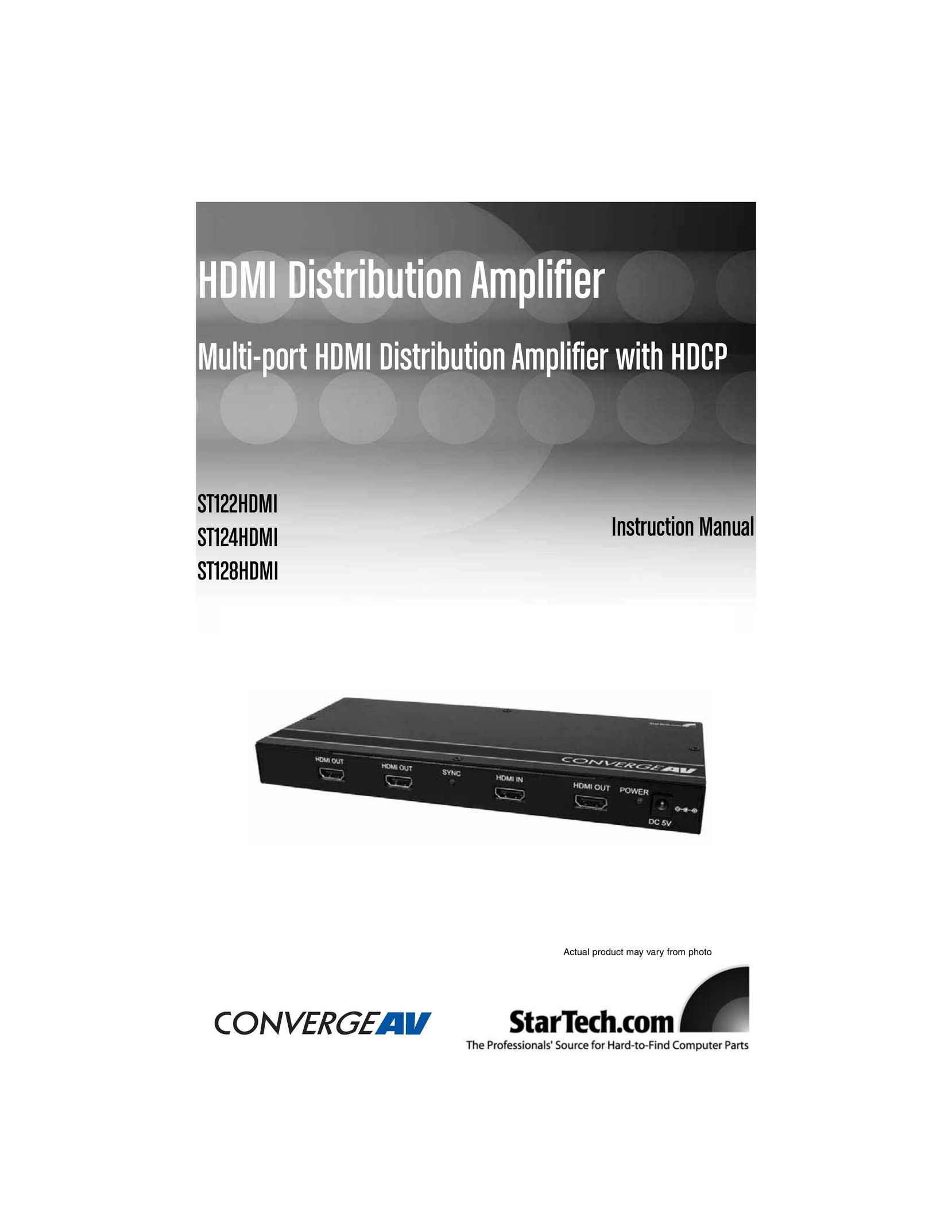 StarTech.com ST128HDMI Home Theater System User Manual