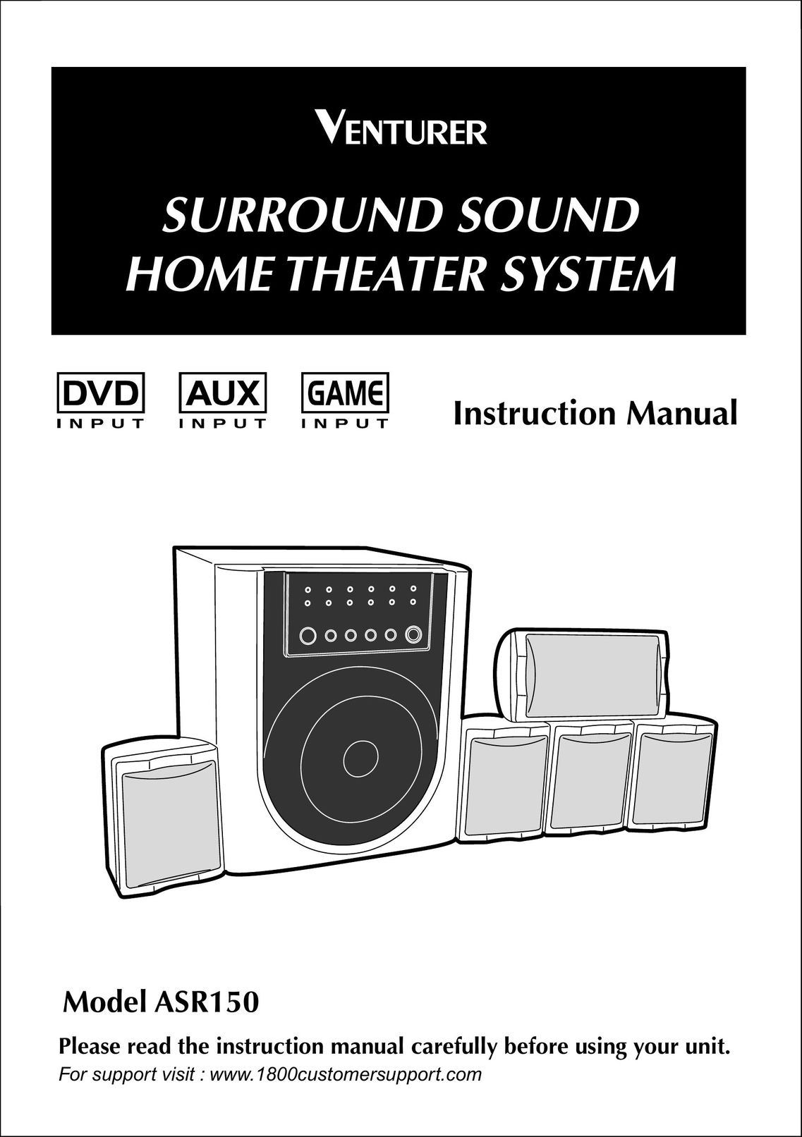 Venturer ASR150 Home Theater System User Manual