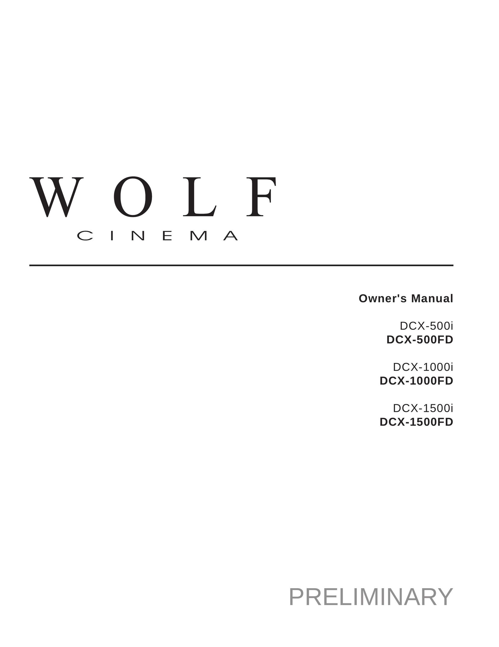Wolf DCX-500FD Home Theater System User Manual