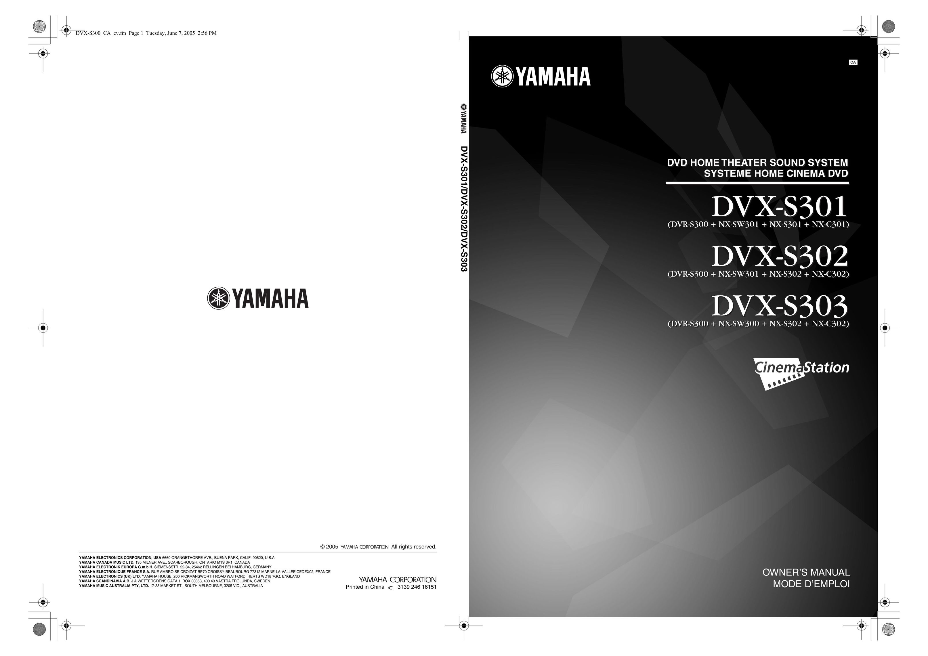 Yamaha DVX-S301 Home Theater System User Manual