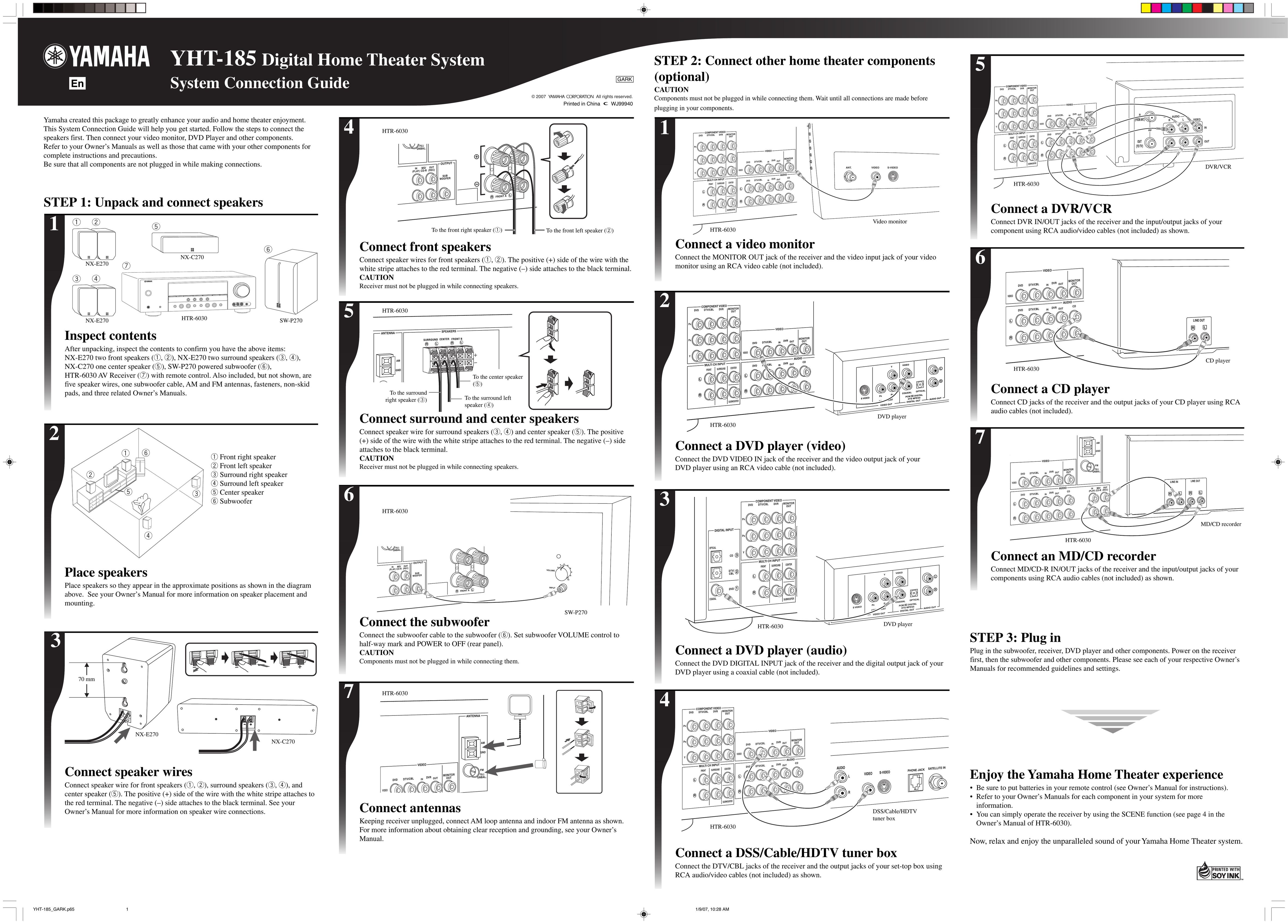 Yamaha HTR-6030 Home Theater System User Manual