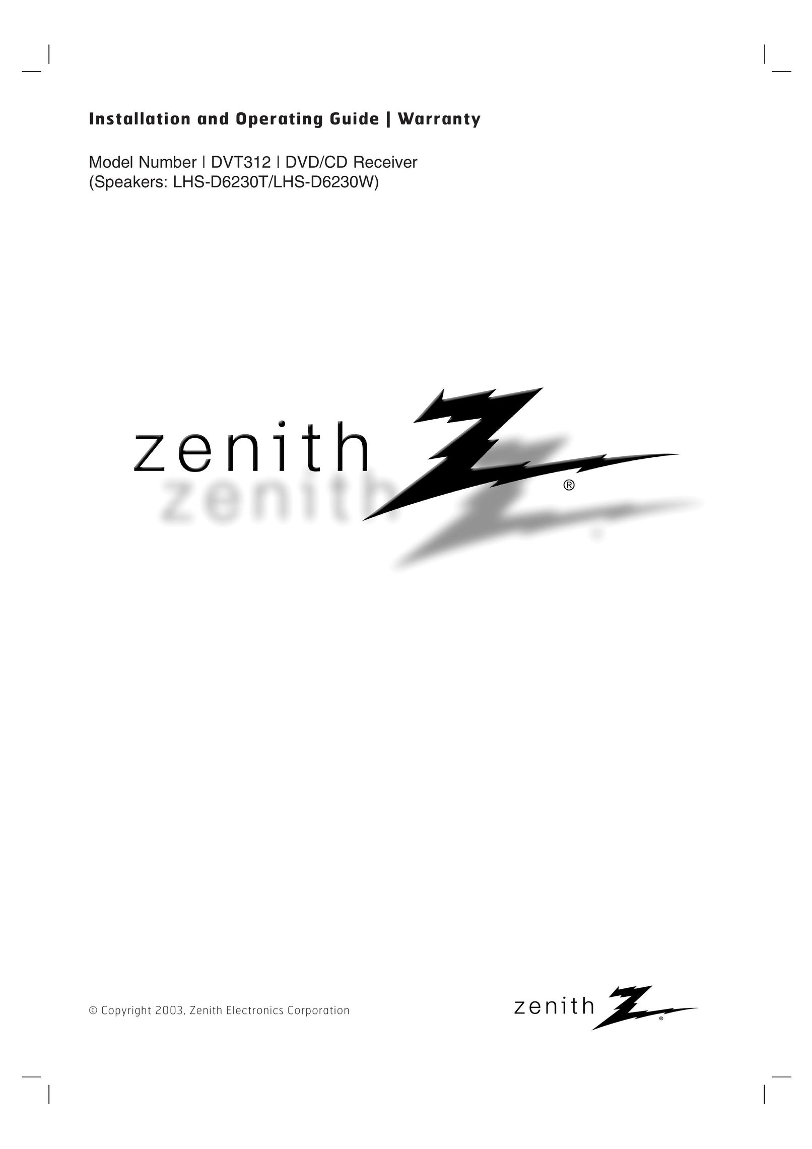 Zenith DVT312 Home Theater System User Manual