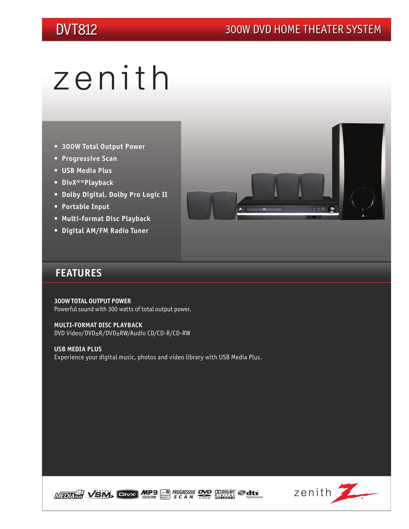 Zenith DVT812 Home Theater System User Manual