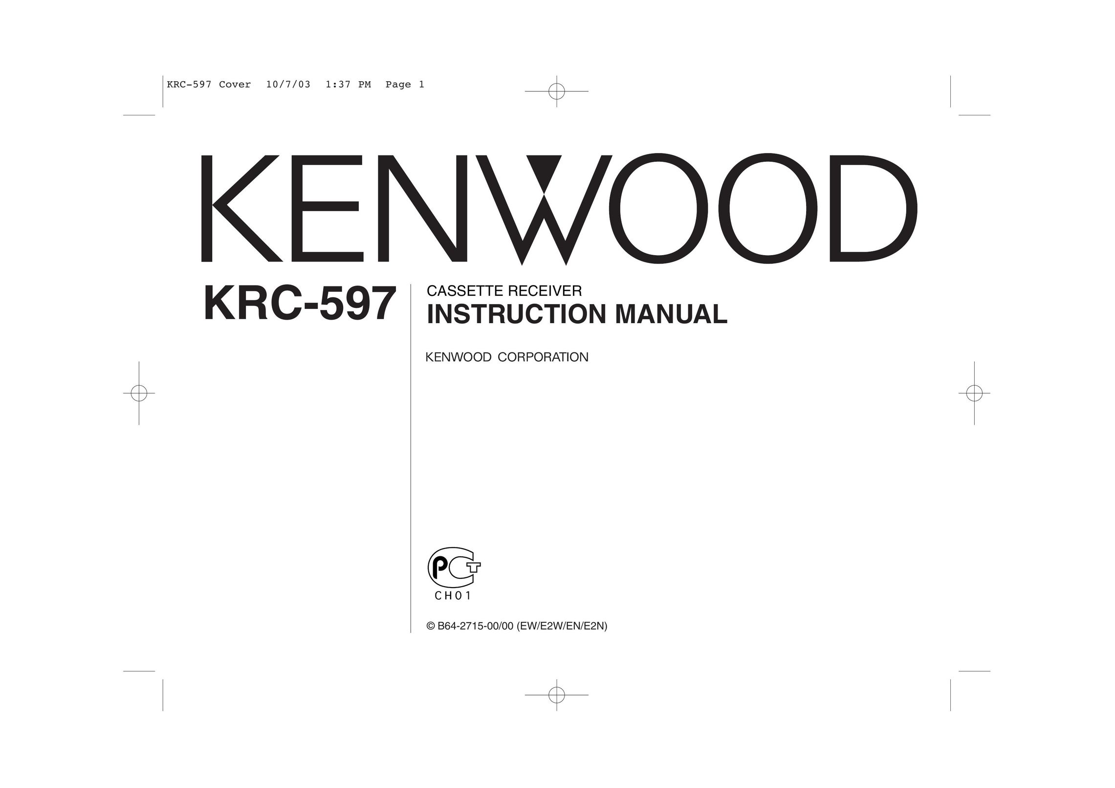 Kenwood KRC-597 MiniDisc Player User Manual