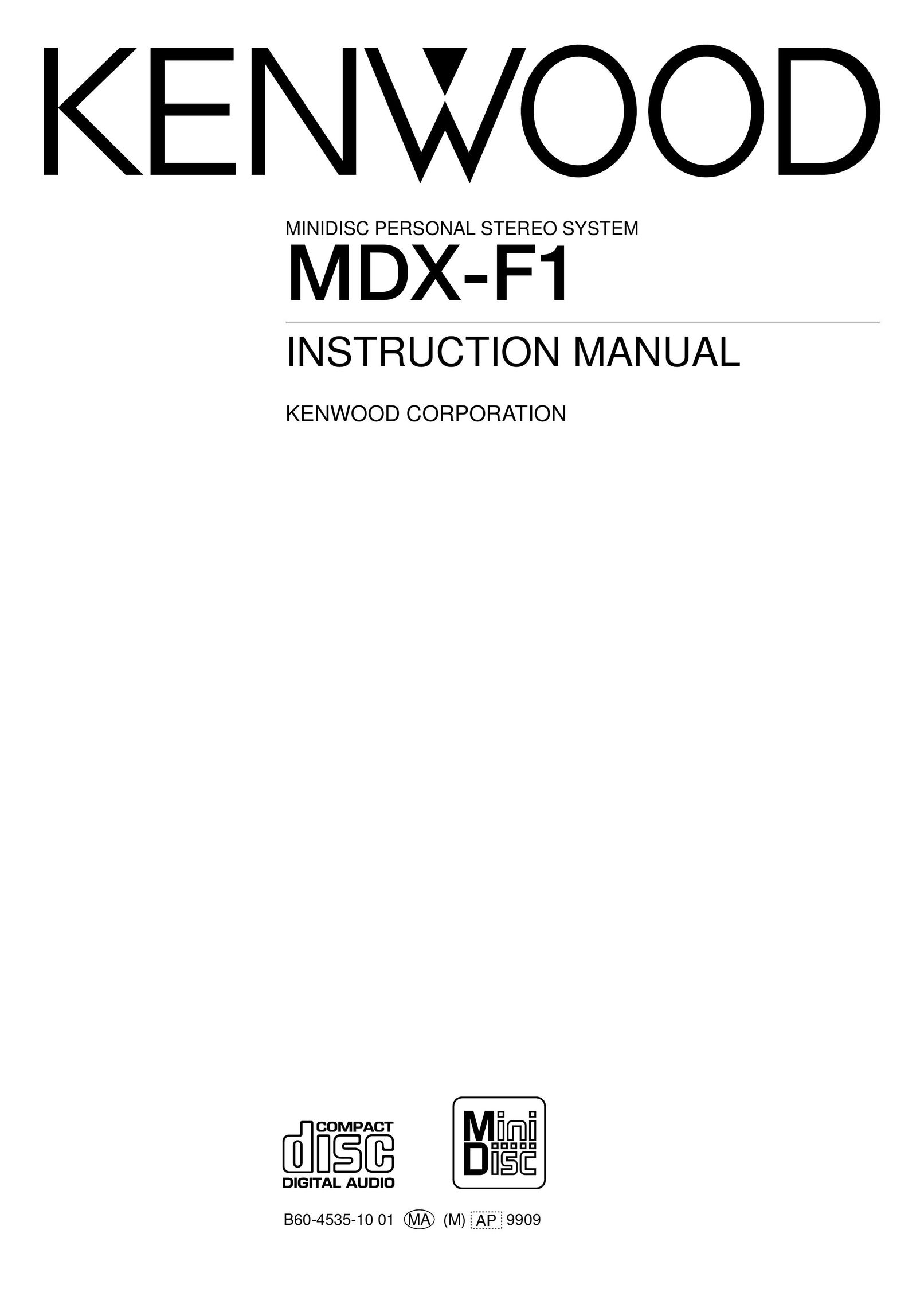 Kenwood MDX-F1 MiniDisc Player User Manual