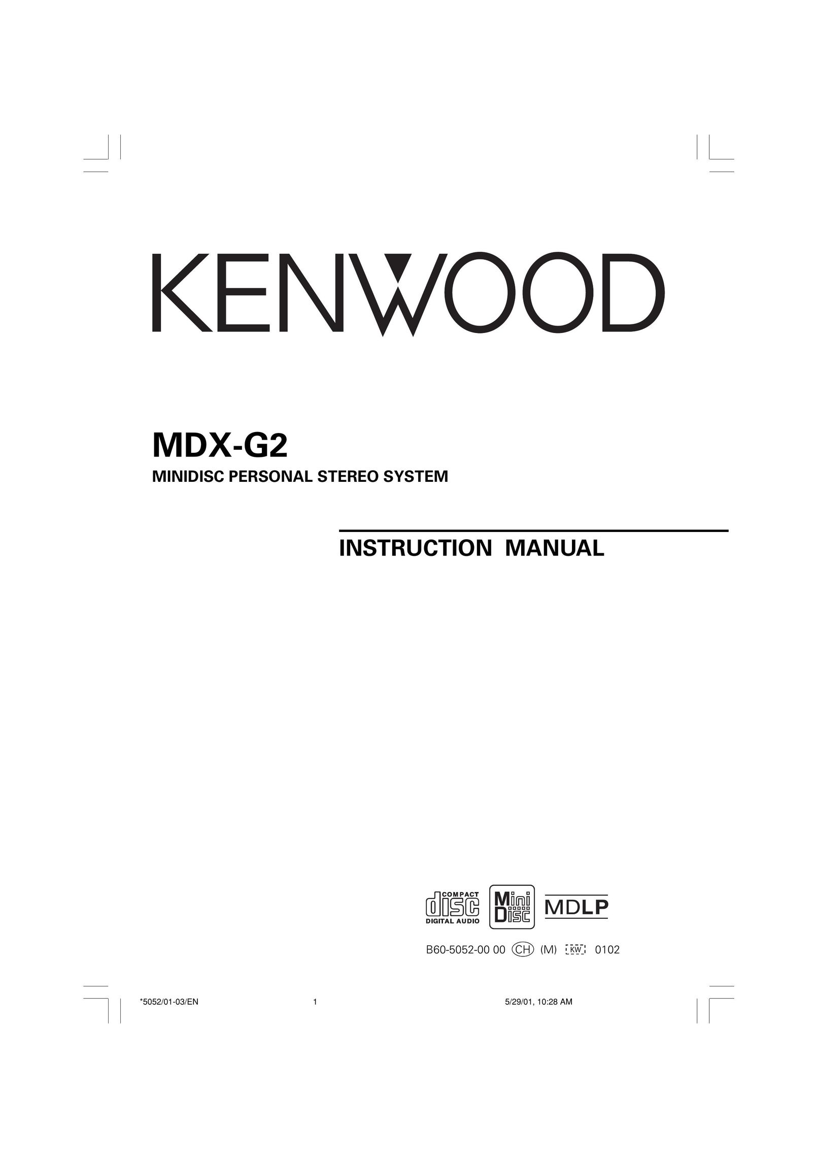 Kenwood MDX-G2 MiniDisc Player User Manual