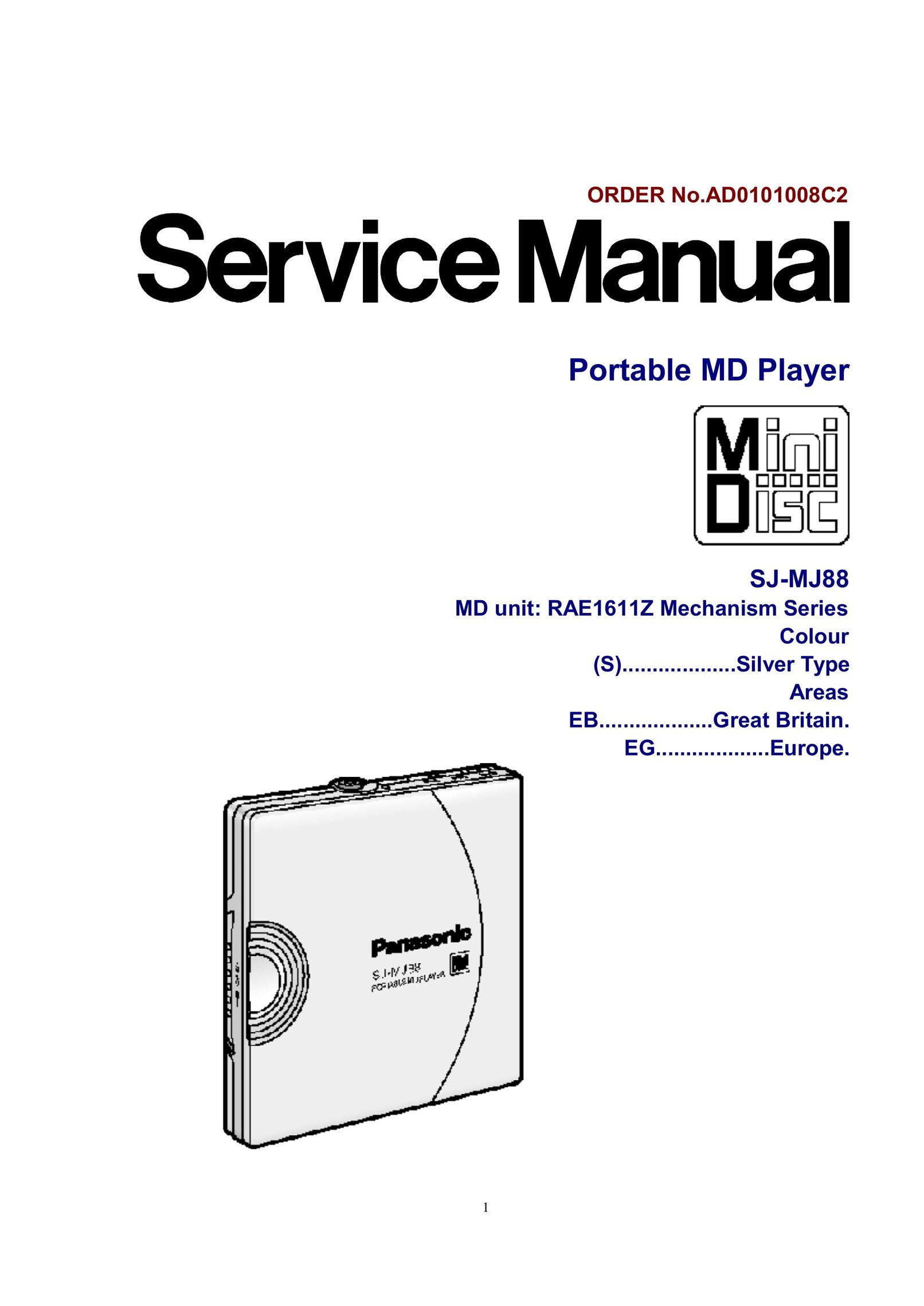 Panasonic SJ-MJ88 MiniDisc Player User Manual