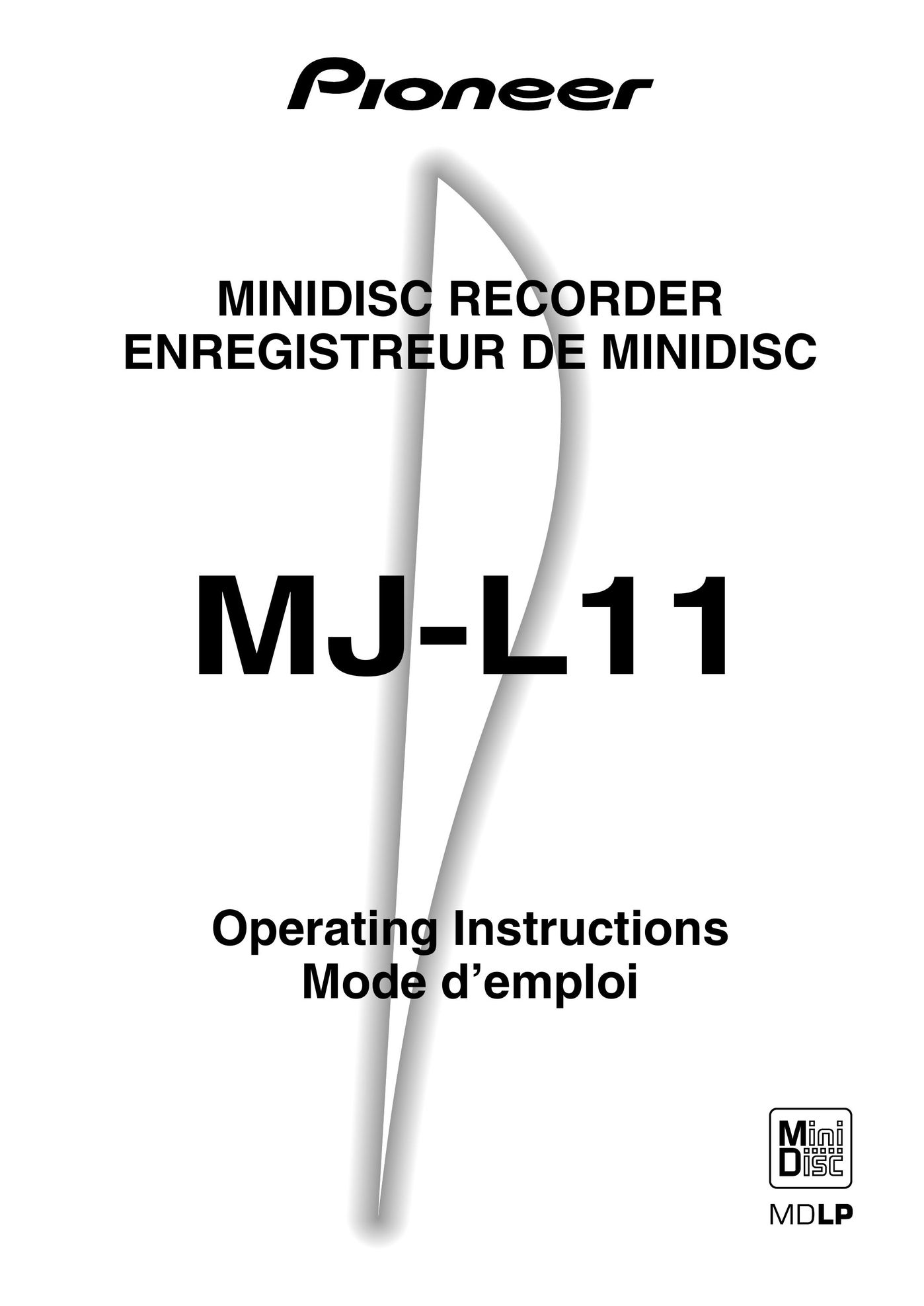 Pioneer MJ-L11 MiniDisc Player User Manual