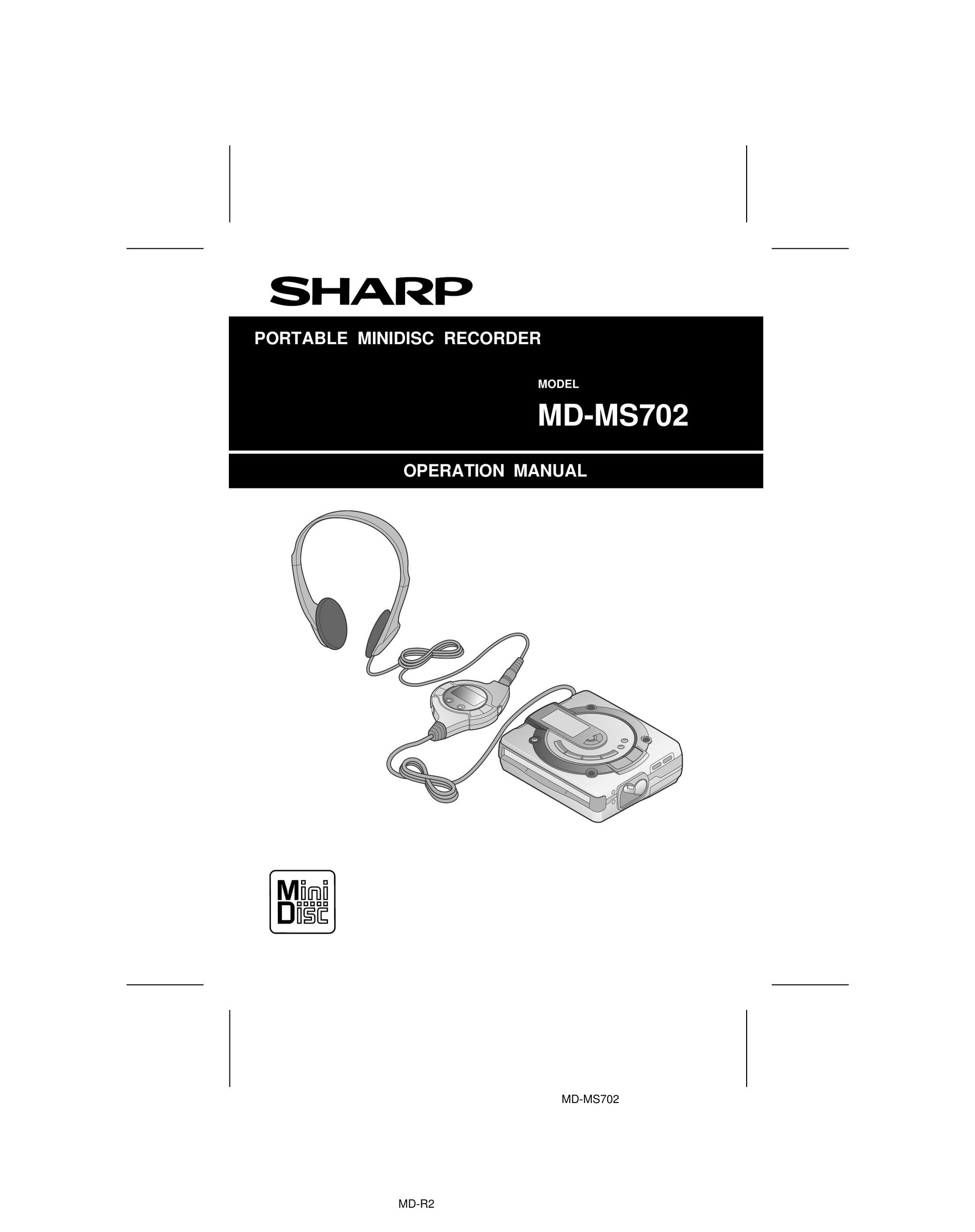 Sharp MD-R2 MiniDisc Player User Manual