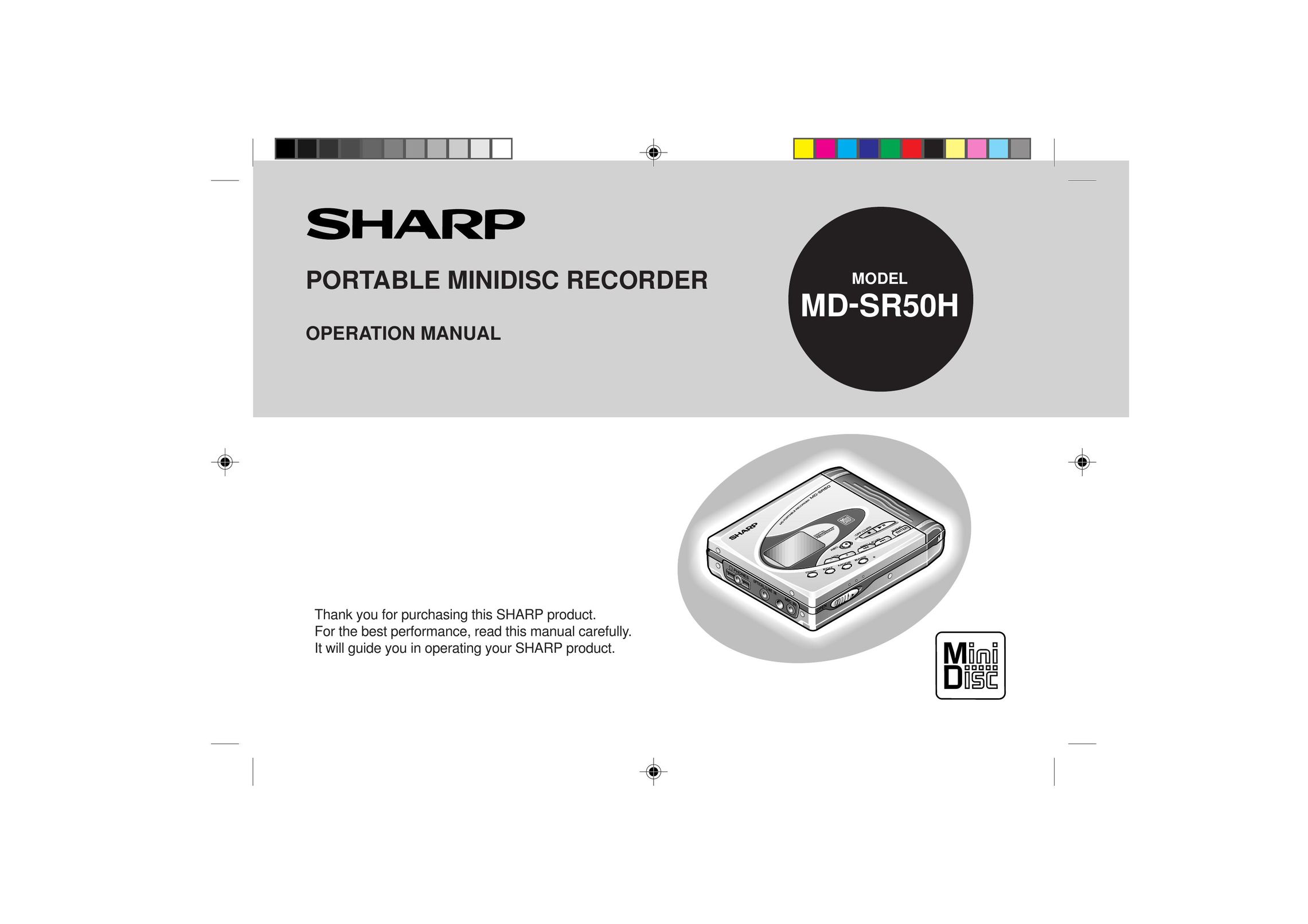 Sharp MD-SR50H MiniDisc Player User Manual