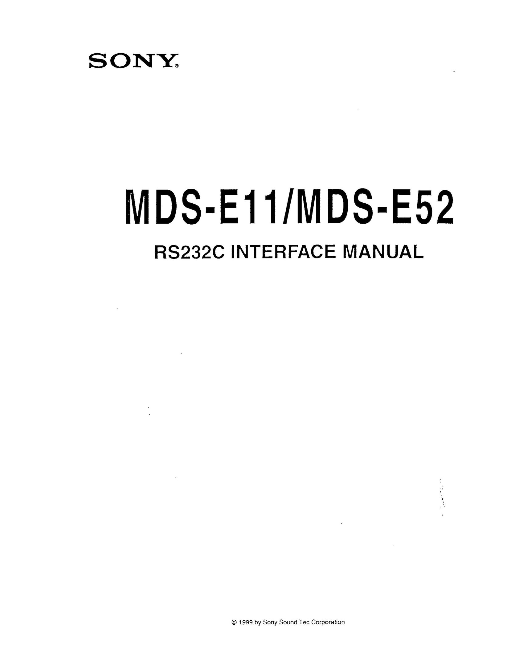 Sony mds-e11 MiniDisc Player User Manual