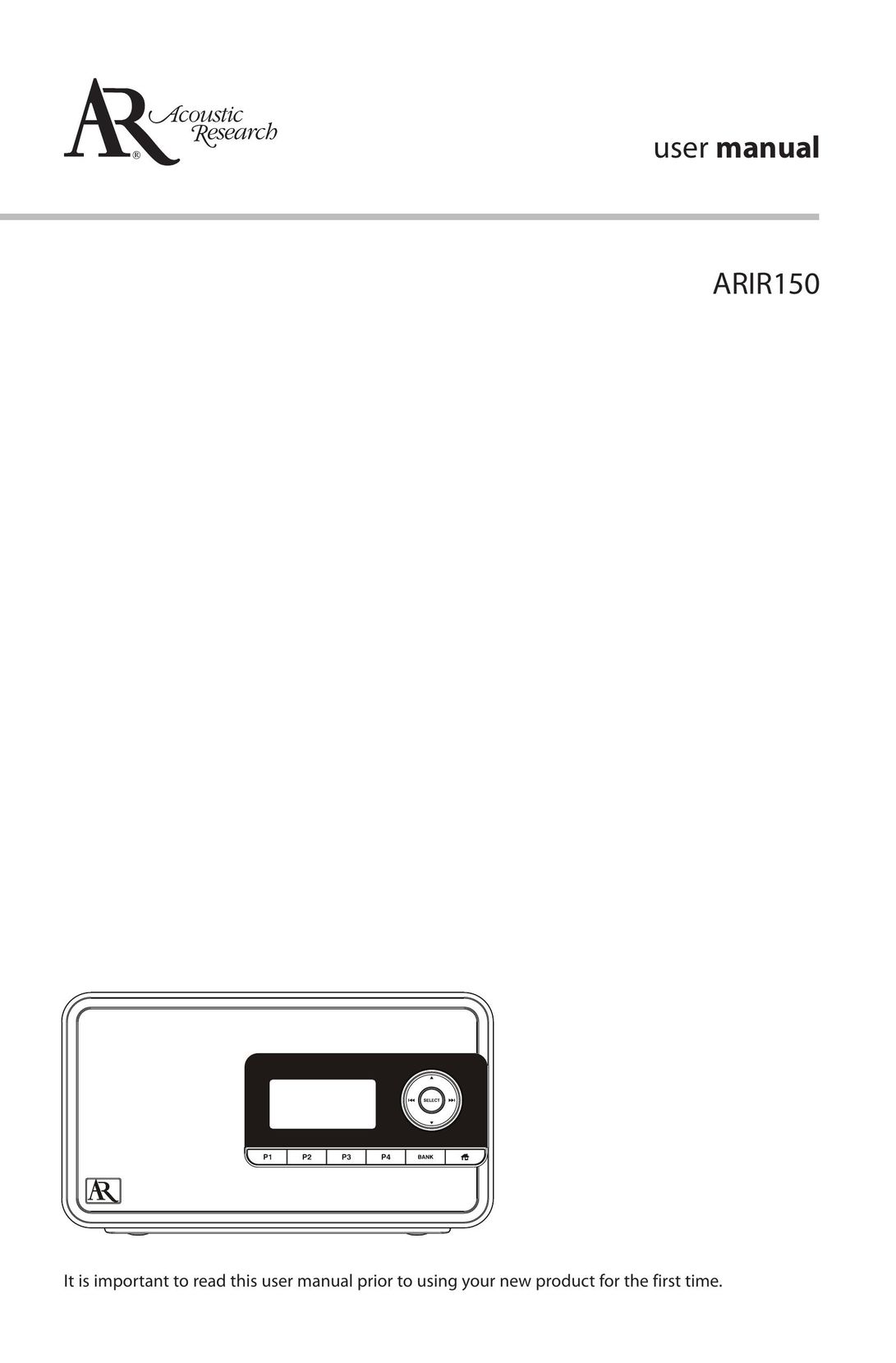 Acoustic Research ARIR150 Radio User Manual