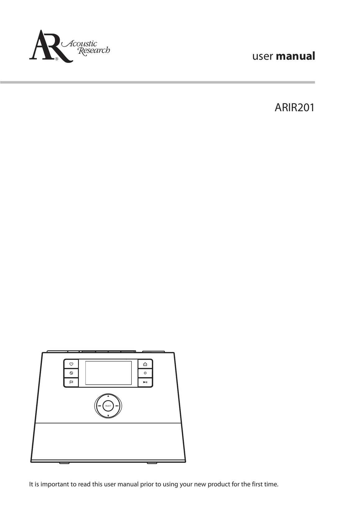 Acoustic Research ARIR201 Radio User Manual