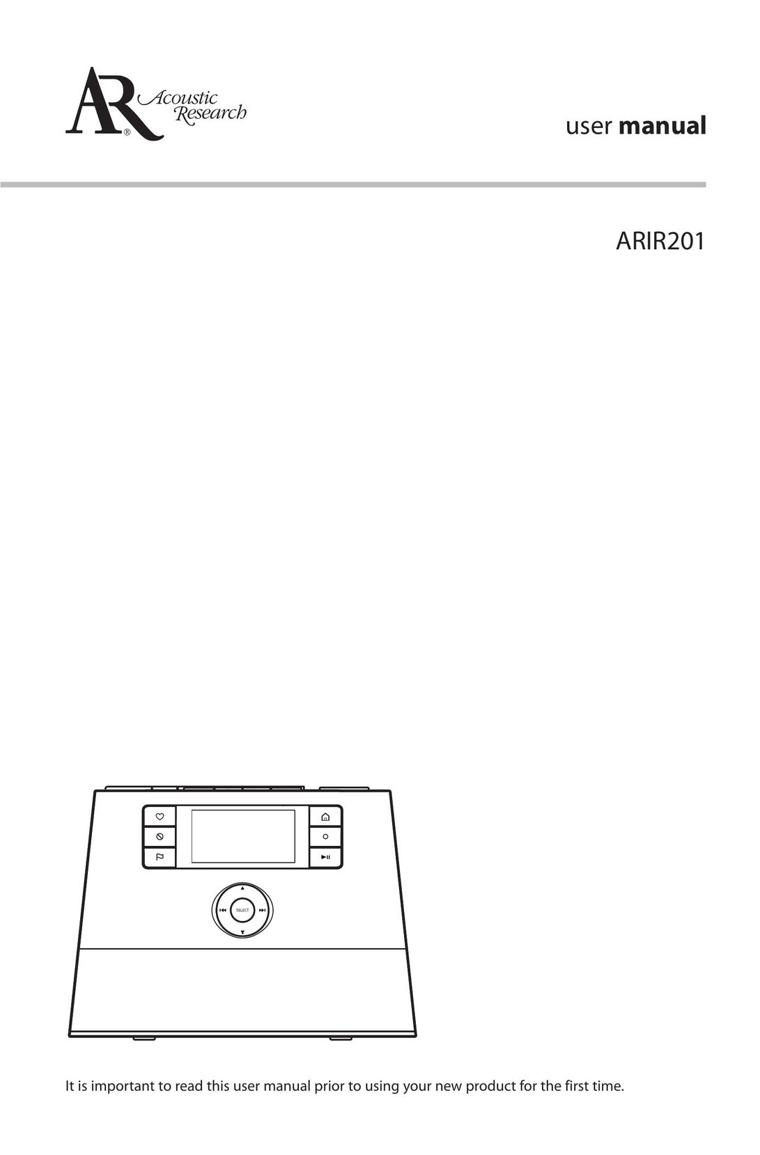 Acoustic Research ARIR201 Radio User Manual