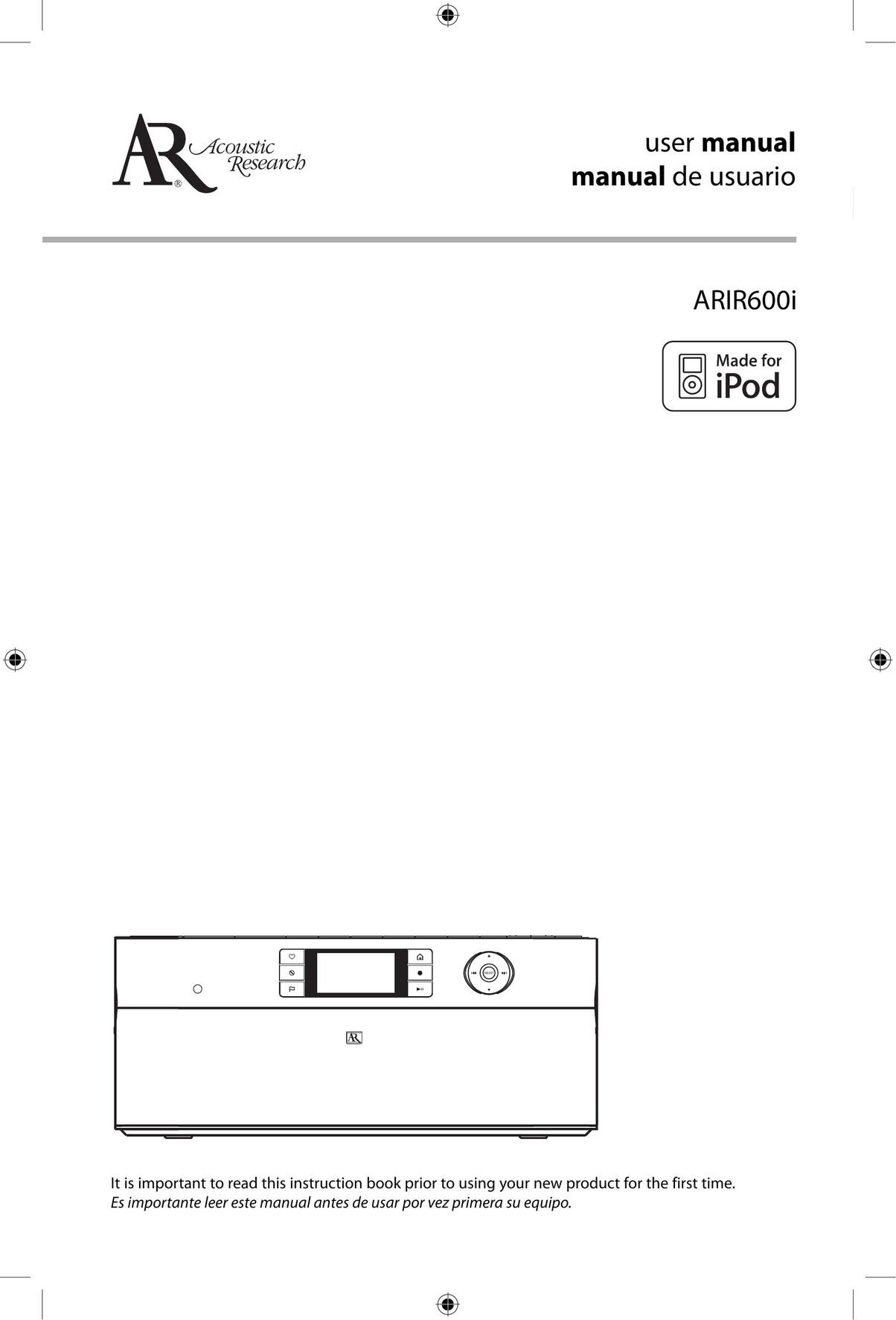 Acoustic Research ARIR600i Radio User Manual