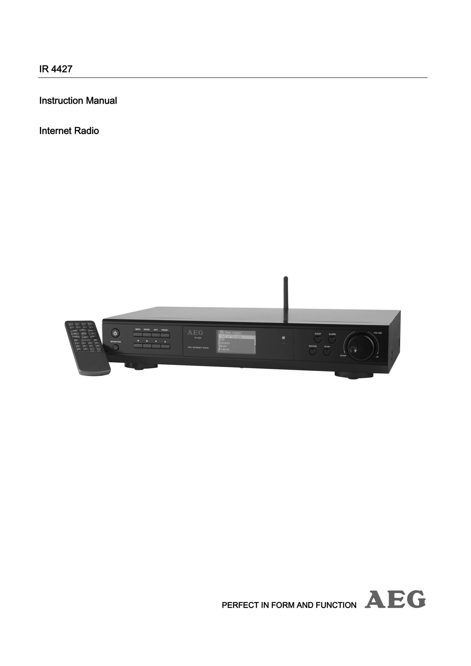 AEG IR 4427 Radio User Manual