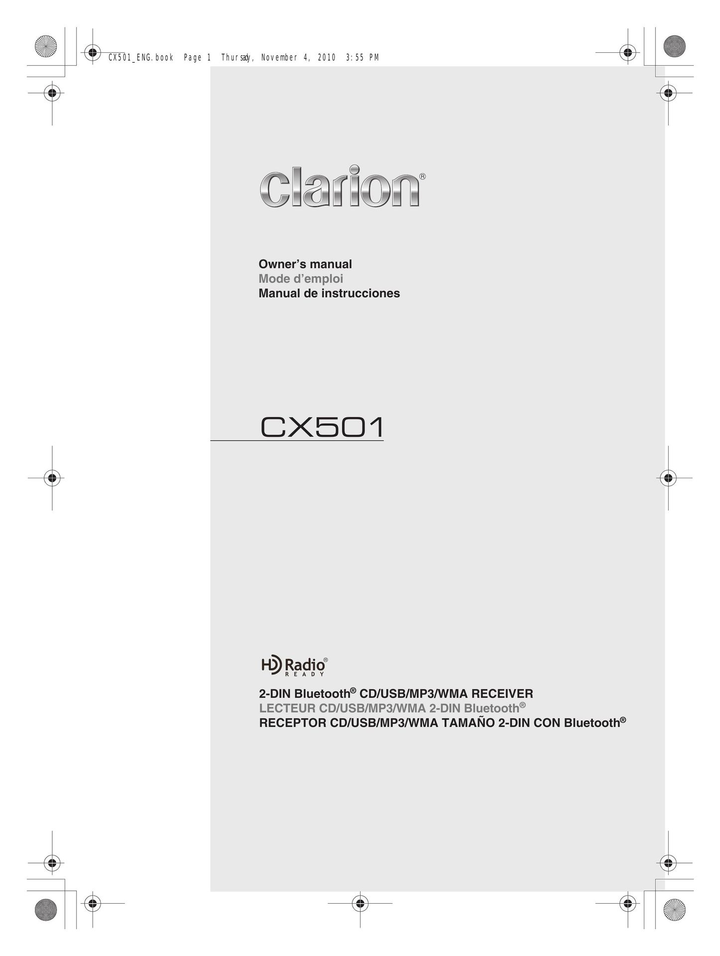 Clarion CX501 Radio User Manual