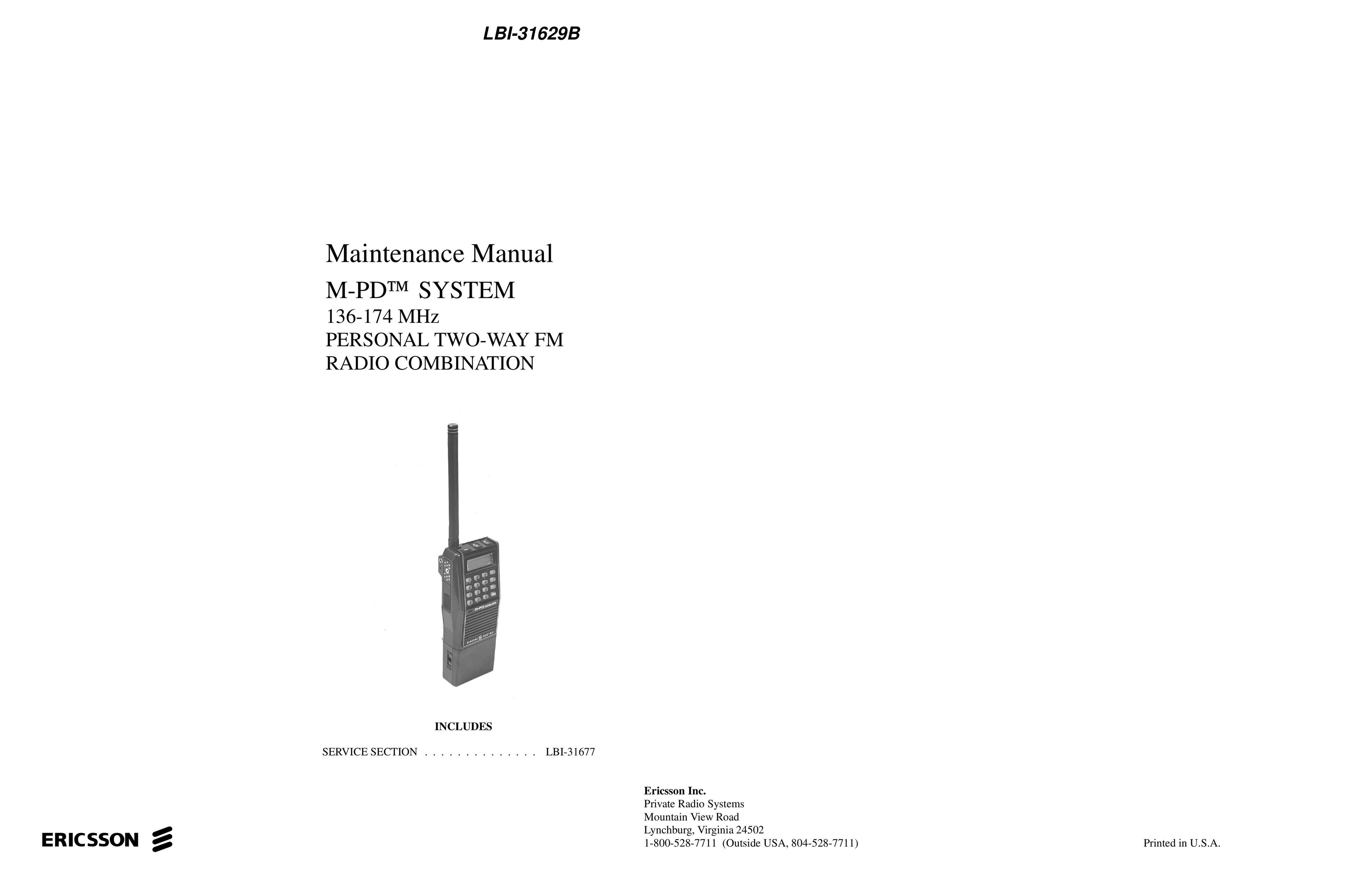 Ericsson LBI-31629B Radio User Manual