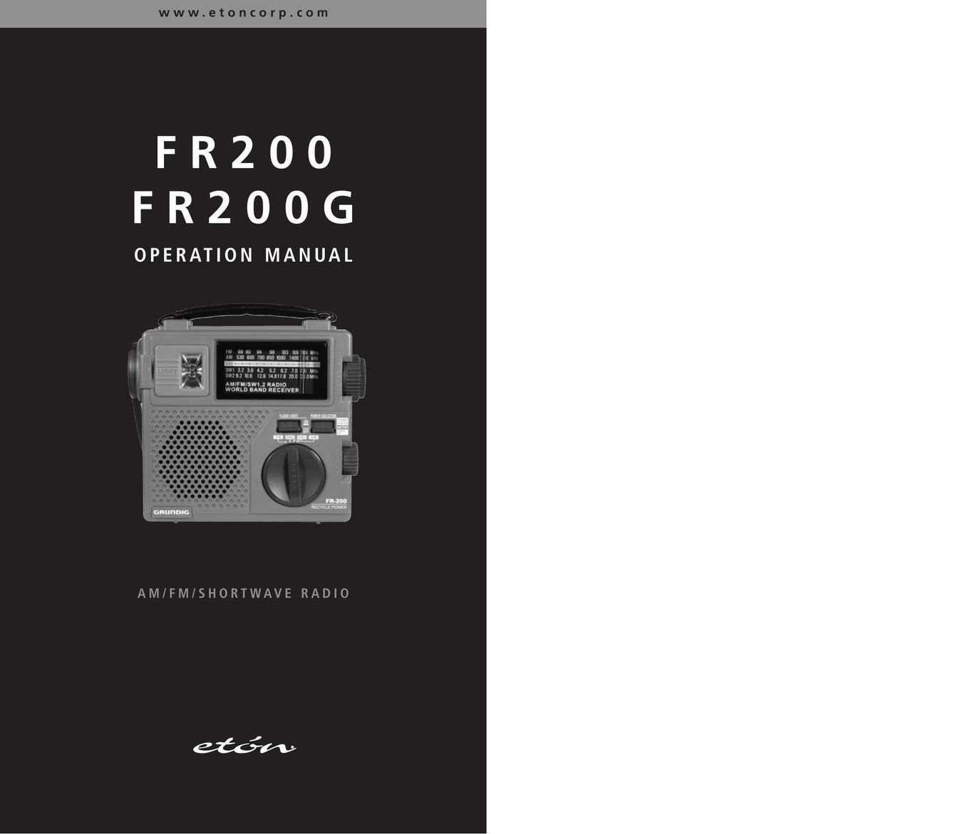 Eton FR 200 Radio User Manual